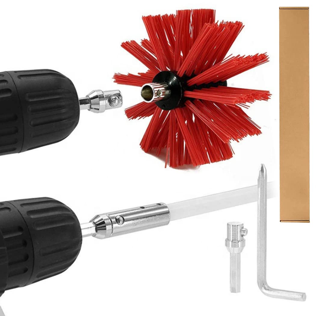 0℃ Cepillo de Limpieza para Chimenea, Kit de Deshollinador para Ventilación, Conductos, Secadoras, Tuberías y Campanas de Humos, 410mm, 9 Golpes - Ideal para Mantenimiento de Hogar y Comercios