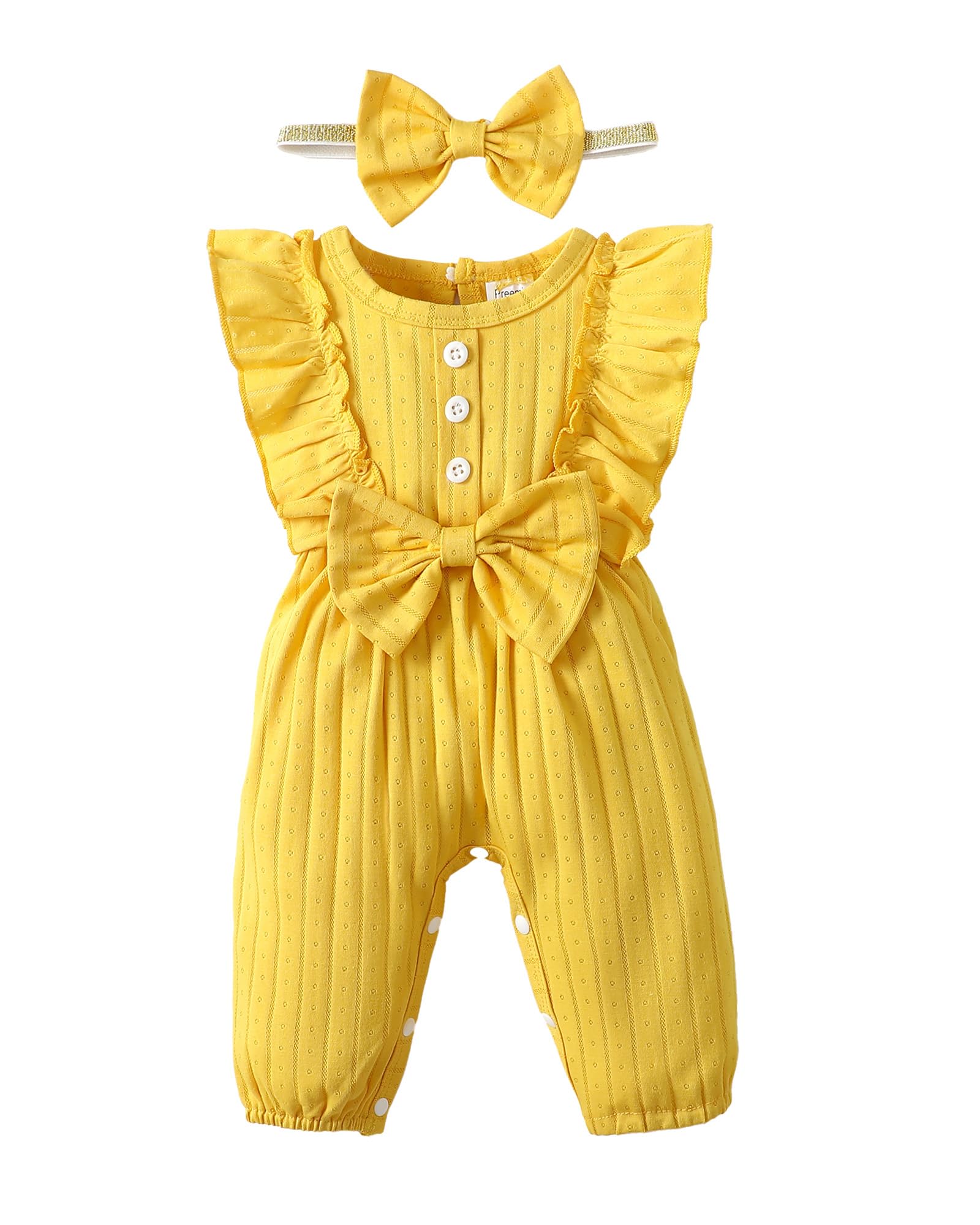 Mioglrie Newborn Baby Girl Clothes - Soft Cotton Short Sleeve Romper Jumpsuit for Summer | Cute One-Piece Outfit for Infants 0-12 Months | Perfect for Playtime, Photo Shoots & Family Outings