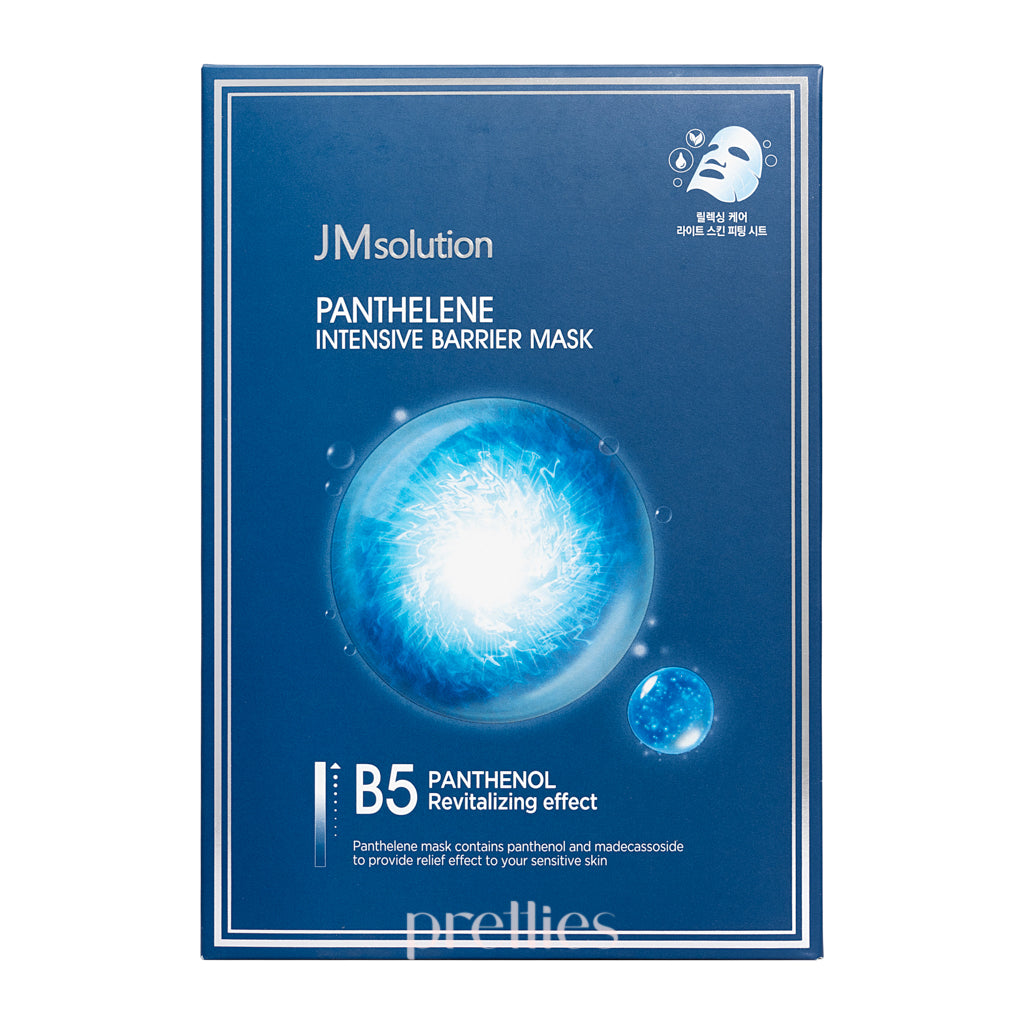 JM Solution Panthelene Intensive Barrier Mask - 10 Sheet Hydrating Facial Sheet Mask for Dry & Sensitive Skin - Korean Skincare for Deep Moisturizing & Skin Repair - Perfect for Night Routine & Travel Skincare