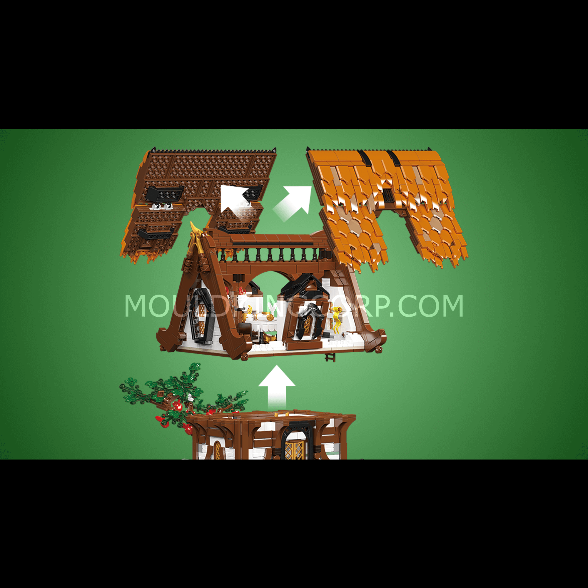 Mould King 16054 Medieval World Log Cabin Building Set - 2,192 Pieces Castle Model Kit for Adults & Kids | Perfect for Creative Play, Home Decor & Collector's Display