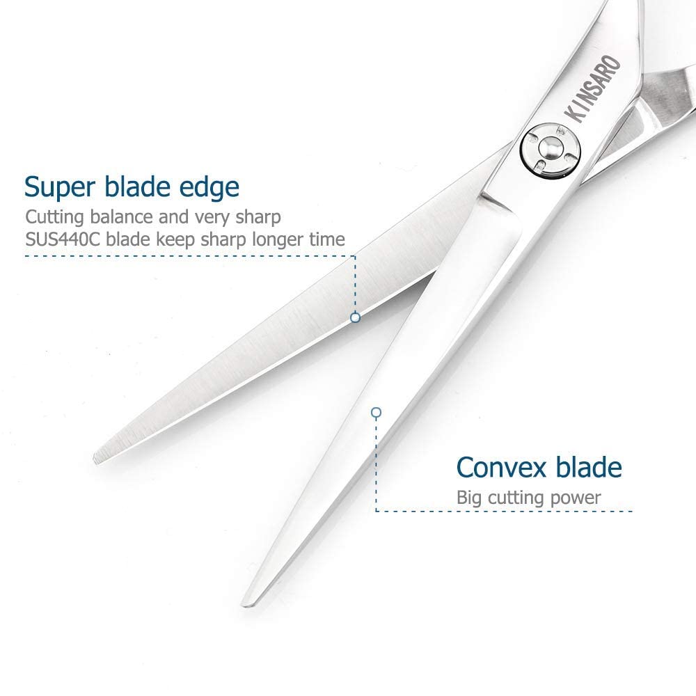 Professional 6 Inch Hair Cutting Scissors & 5.5 Inch Thinning Shears - Barber Scissors Set for Precision Styling by Kinsaro | Perfect for Salon Professionals & Home Haircuts