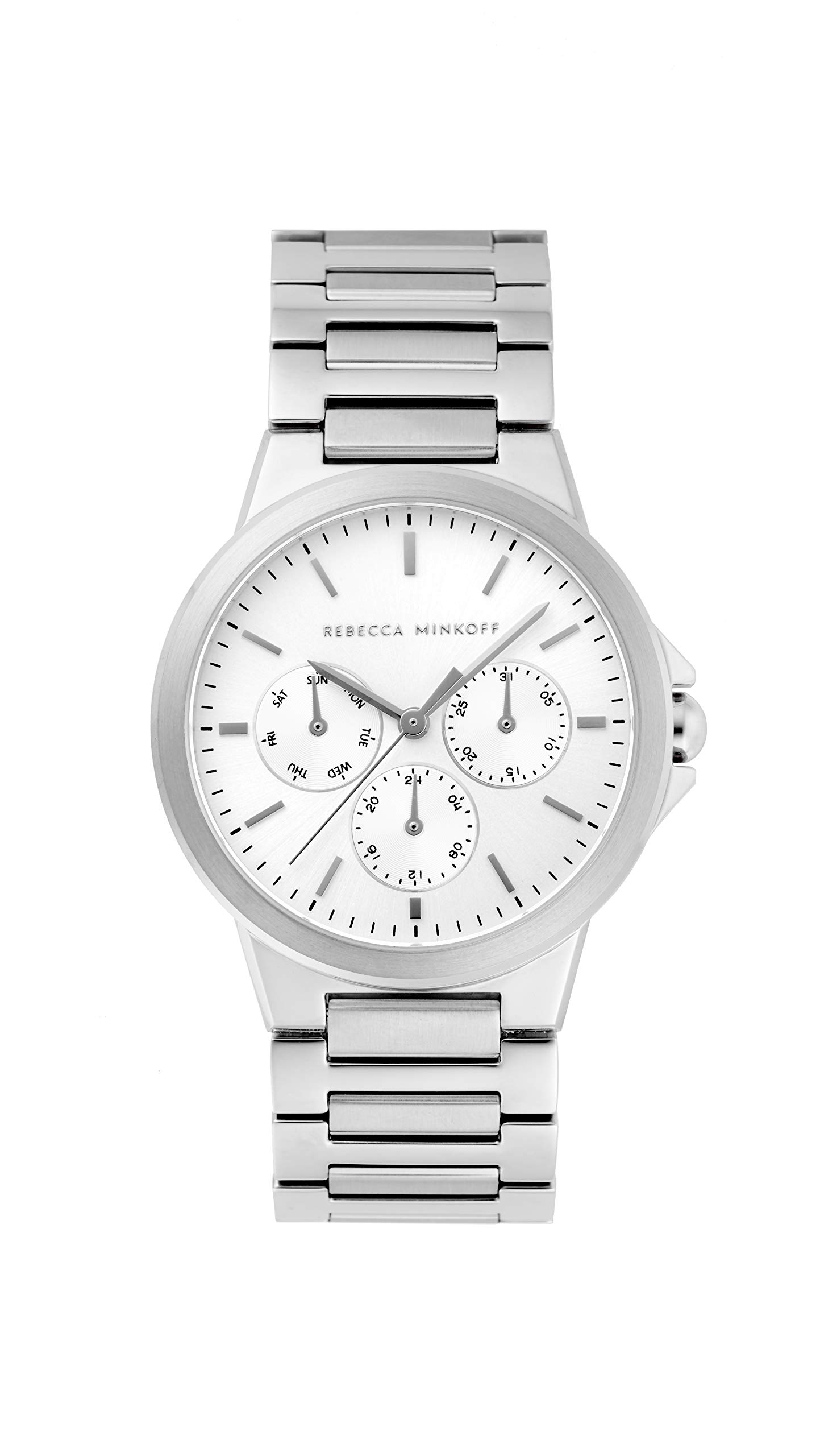 Rebecca Minkoff Silver Quartz Watch for Women | Stainless Steel Strap | Office & Party Wear