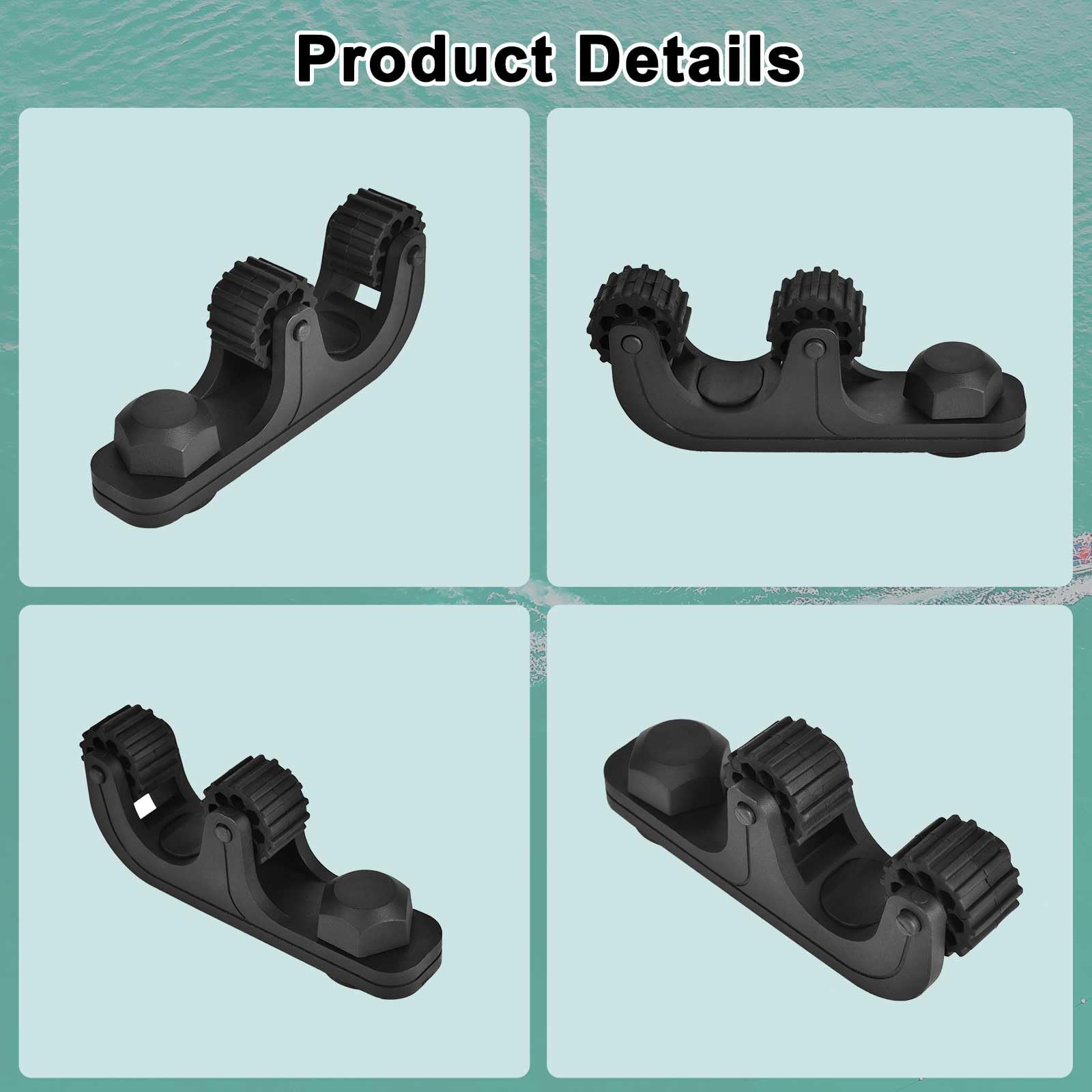 Instellar Kayak Paddle Holder - 2PCS Adjustable Kayak Paddle Clip with Track Mount, Flexible Fishing Accessories for Secure Paddle Storage - Perfect for Kayaking, Fishing, and Water Sports