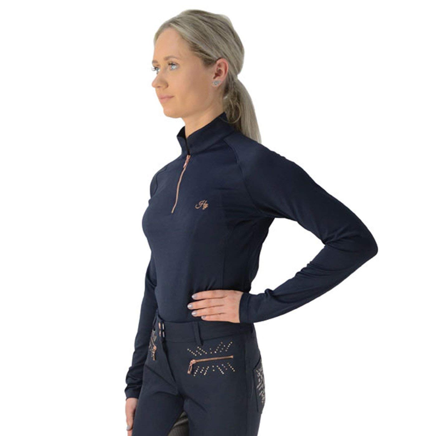 Women's Kensington Base Layer Thermal Top - Navy/Rose Gold - Size S - Perfect for Hiking, Skiing & Winter Outdoor Activities