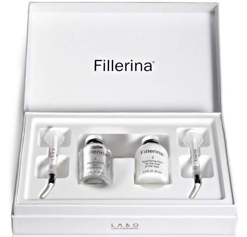 Fillerina Dermo-Cosmetic Grade 5 Plus Replenishing Gel for Face & Lips - 2x30ml + 2 Applicators | At-Home Wrinkle Treatment & Hydration | Perfect for Anti-Aging Routine & Dry Skin Care