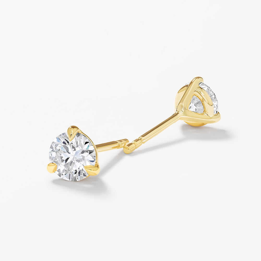 0.75ct Lab Grown Diamond Round Stud Earrings in 10k Gold - Perfect for Weddings, Anniversaries & Everyday Elegance