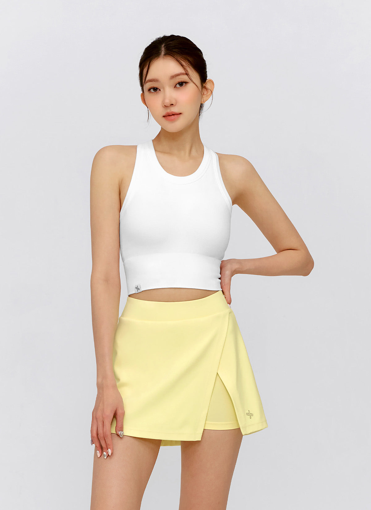 Black Label Power Rise Slit 2-in-1 Skirt for Women - High Waist Flowy Skirt with Side Slits, Office & Party Wear, Casual & Formal Outfits