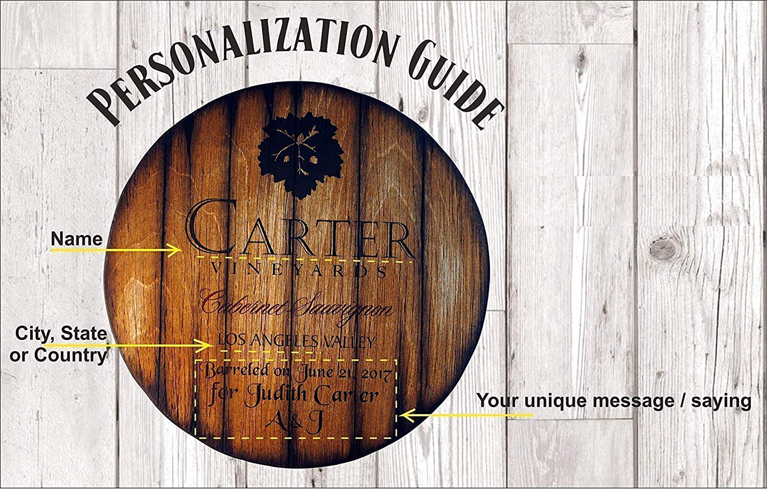Personalized Wine Barrel Wall Art - Handmade Rustic Decor for Wine Enthusiasts | Unique Christmas Gift for Wine Lovers | Perfect for Home Bar, Wine Cellar & Dining Room Decor