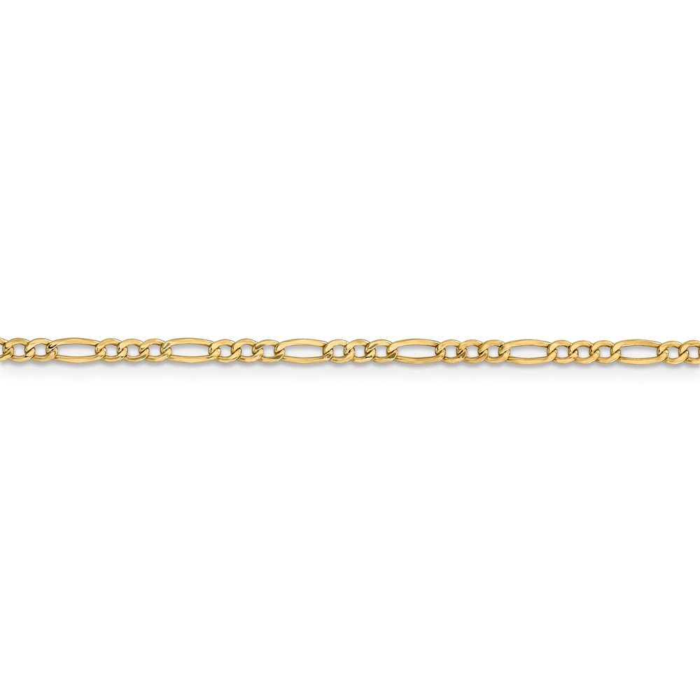 14K Yellow Gold 2.5mm Figaro Chain Necklace with Lobster Clasp - Durable & Elegant Jewelry for Women, Men - Perfect for Everyday Wear, Gifts & Special Occasions