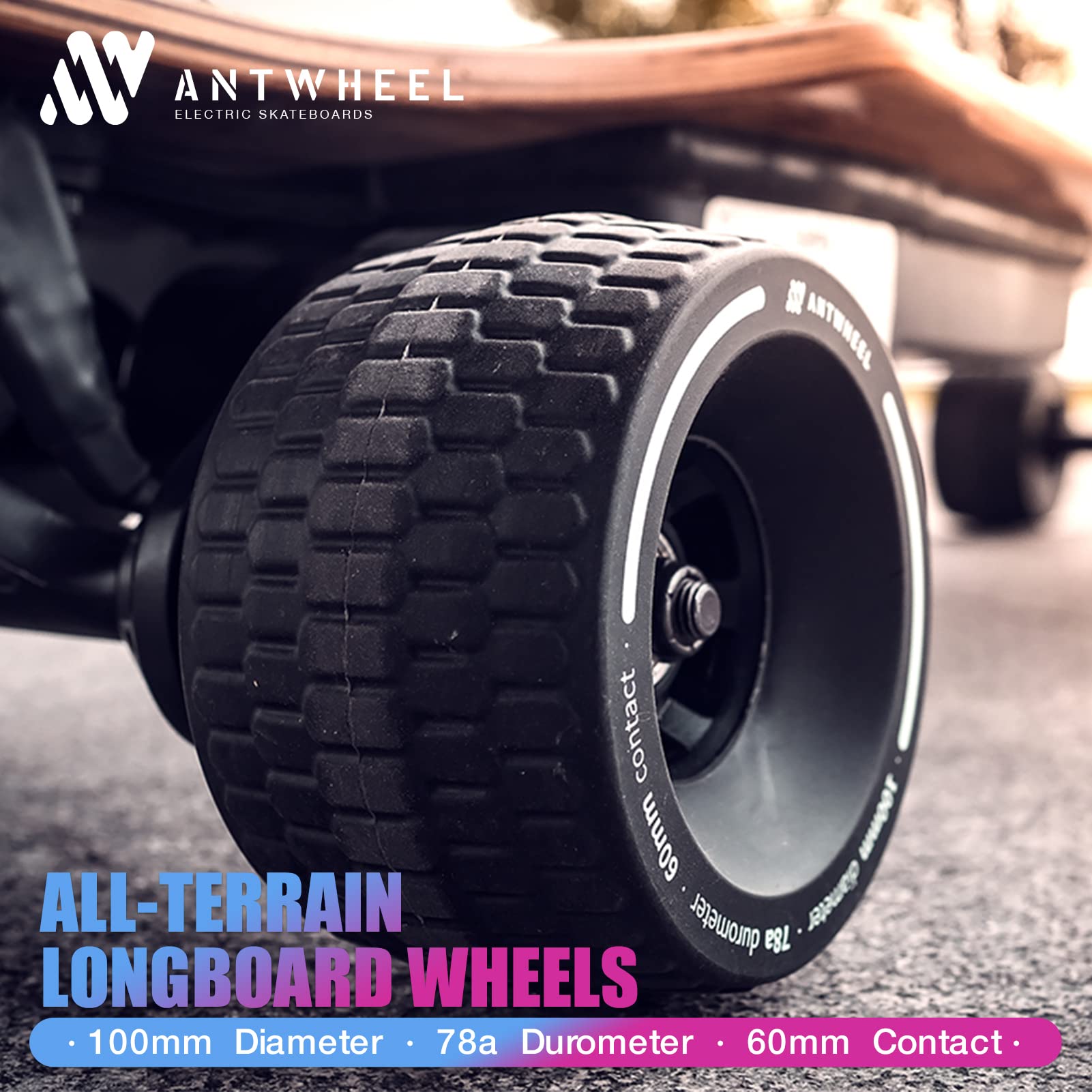 100mm All-Terrain Electric Skateboard Wheels - 78A High Rebound Urethane Wheels for Off-Road & Urban Commuting | Perfect for Longboards, E-Skateboards & Cruisers