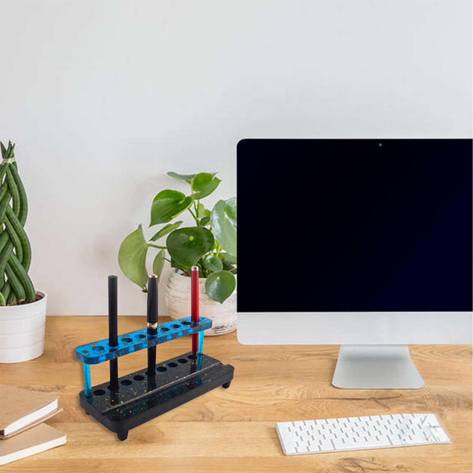 Epoxy Silicone Pen Holder Molds Set with Phone Stand - DIY Craft Resin Molds for Home Office Desk Organizer | Perfect for Resin Art, Gift Making & Workspace Decoration