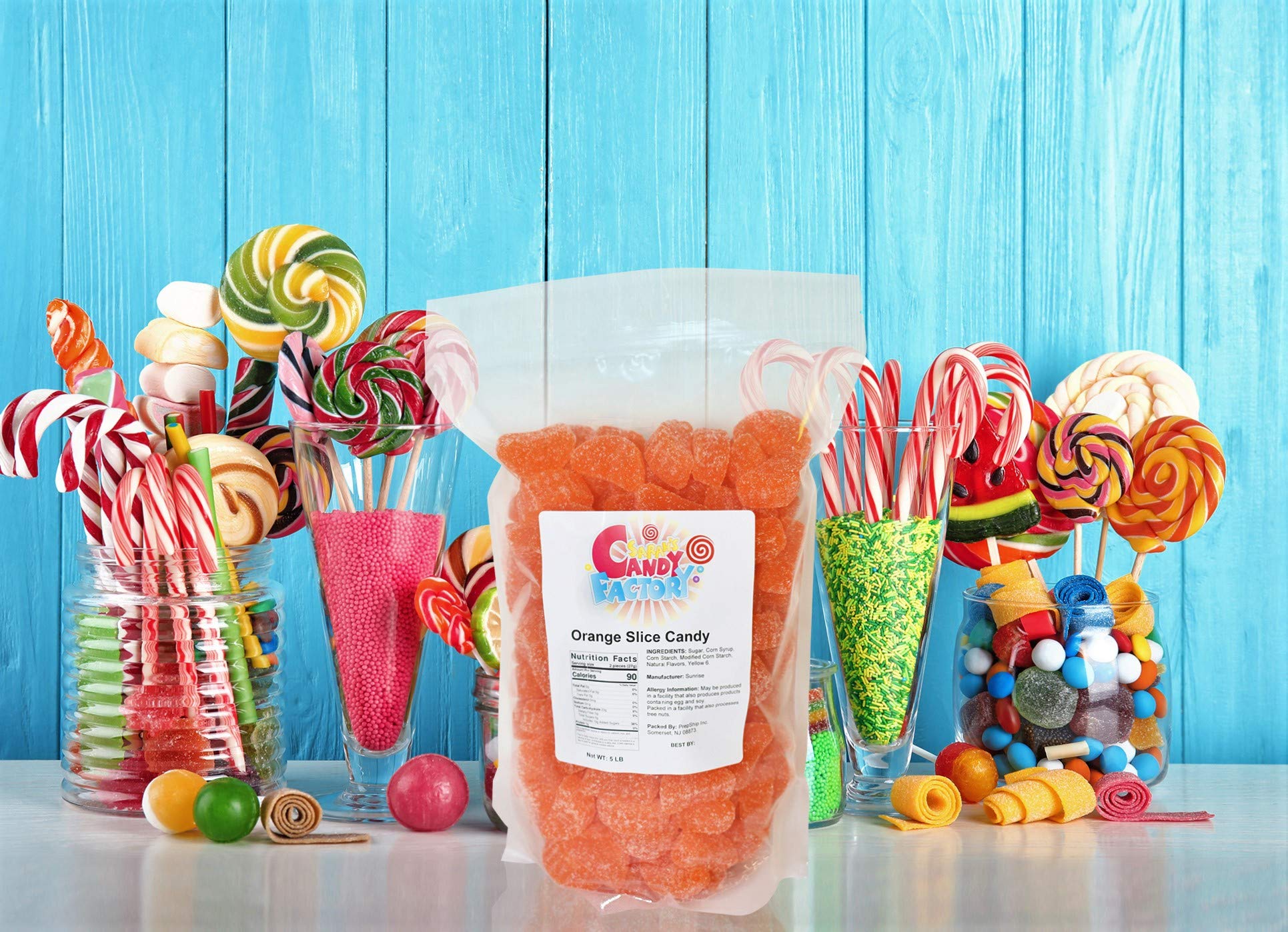 Sarah's Candy Factory Orange Slice Candy 5 Lbs Bulk Bag - Sweet & Tangy Orange Flavored Candy for Parties, Baking & Gift Giving