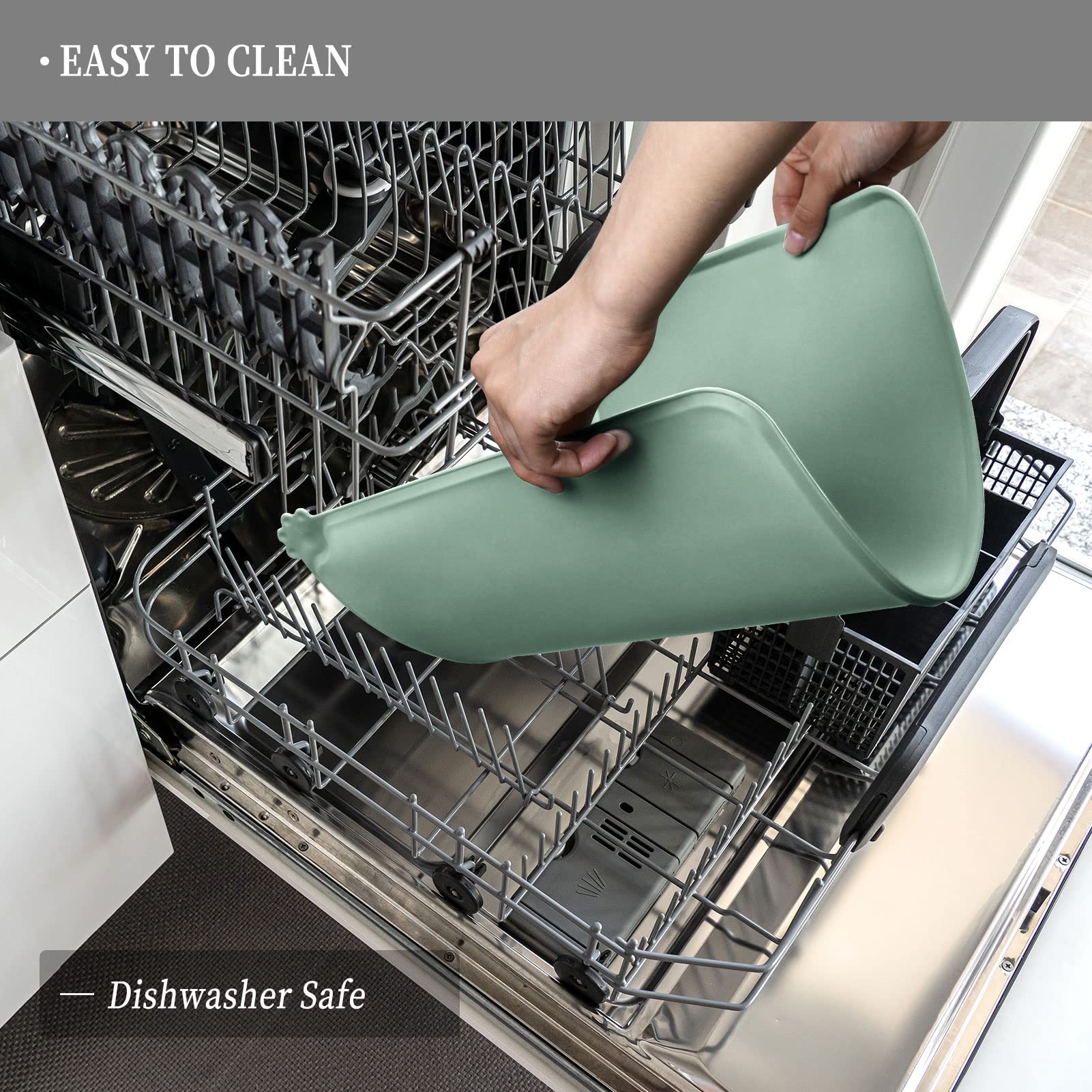 **Waterproof Pet Feeding Mat with High Raised Edges - Heavy Duty Non-Slip Placemat for Cat & Dog Bowls - BPA-Free, Spill-Proof Food Mat for Messy Drinkers - Protects Floors from Water & Food Spills - Ideal for Kitchen, Crate, or Outdoor Use**