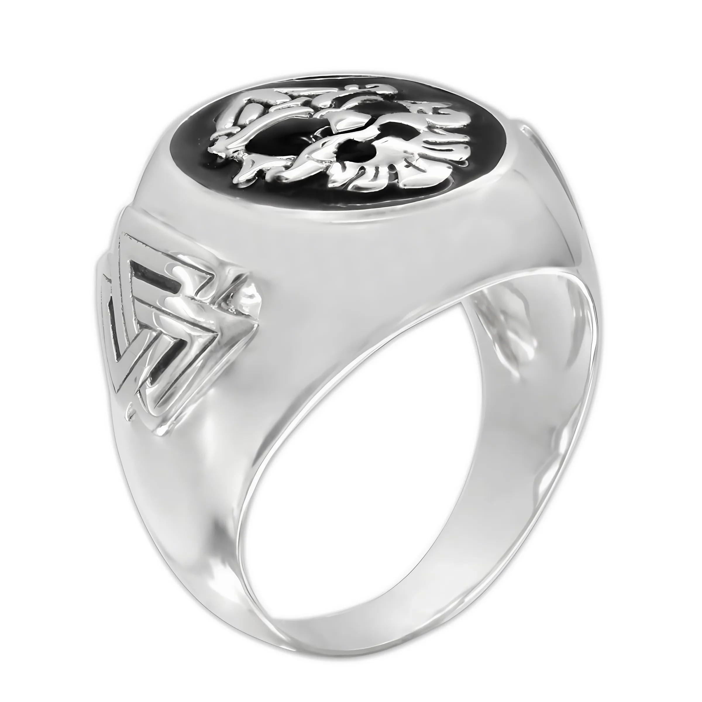 Dryad Design Odin Ring with Valknut and Ansuz Symbols - .925 Sterling Silver Viking Ring for Men & Women - Norse Mythology Jewelry - Size 5-15 - Perfect for Viking Lovers, Pagan Rituals & Medieval Reenactments
