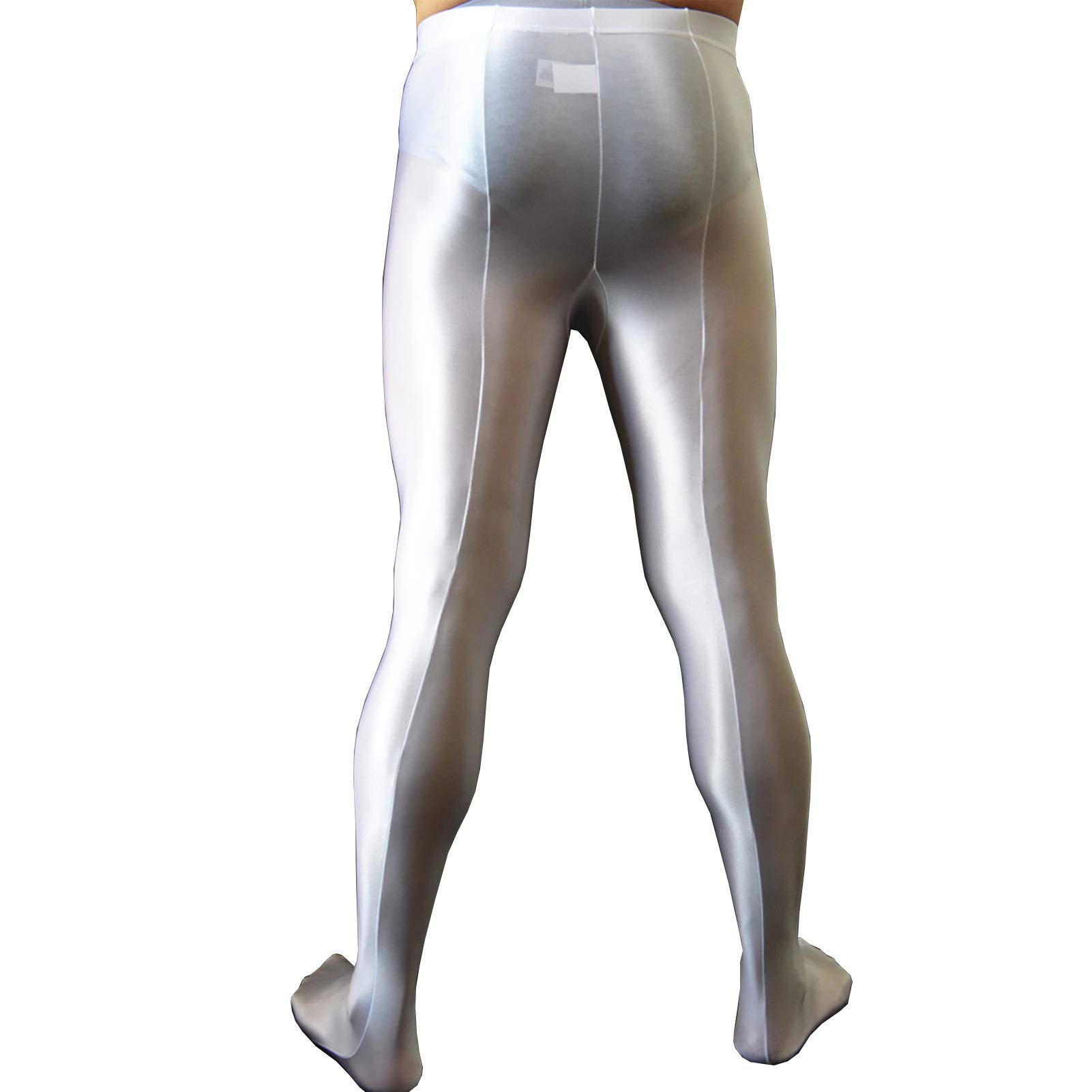 Leesuo Men's Ultra Shiny Glossy Pantyhose - High Elastic Nylon Sheer Tights for Crossdressing, Cosplay & Night Out - Sexy Semi-Opaque Stockings for Parties, Performances & Special Occasions