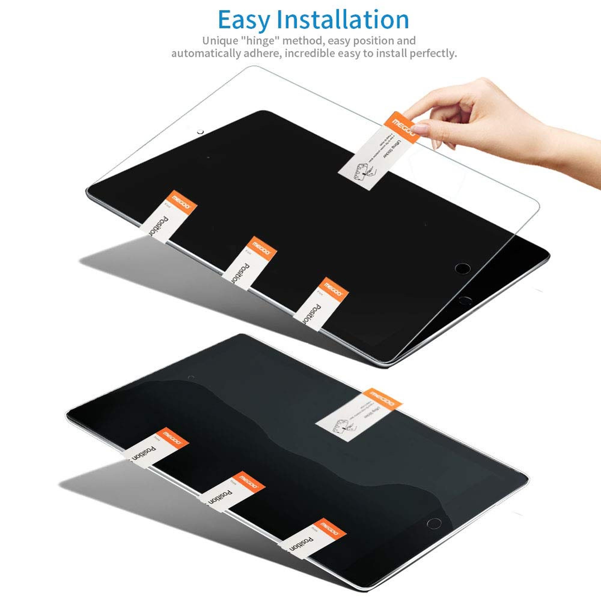 Megoo 9H Tempered Glass Screen Protector for iPad Pro 10.5-Inch & iPad Air 3 (2019 Model) - HD Clear, Anti-Scratch, Bubble-Free, 1-Pack - Perfect for Work, Study, and Entertainment