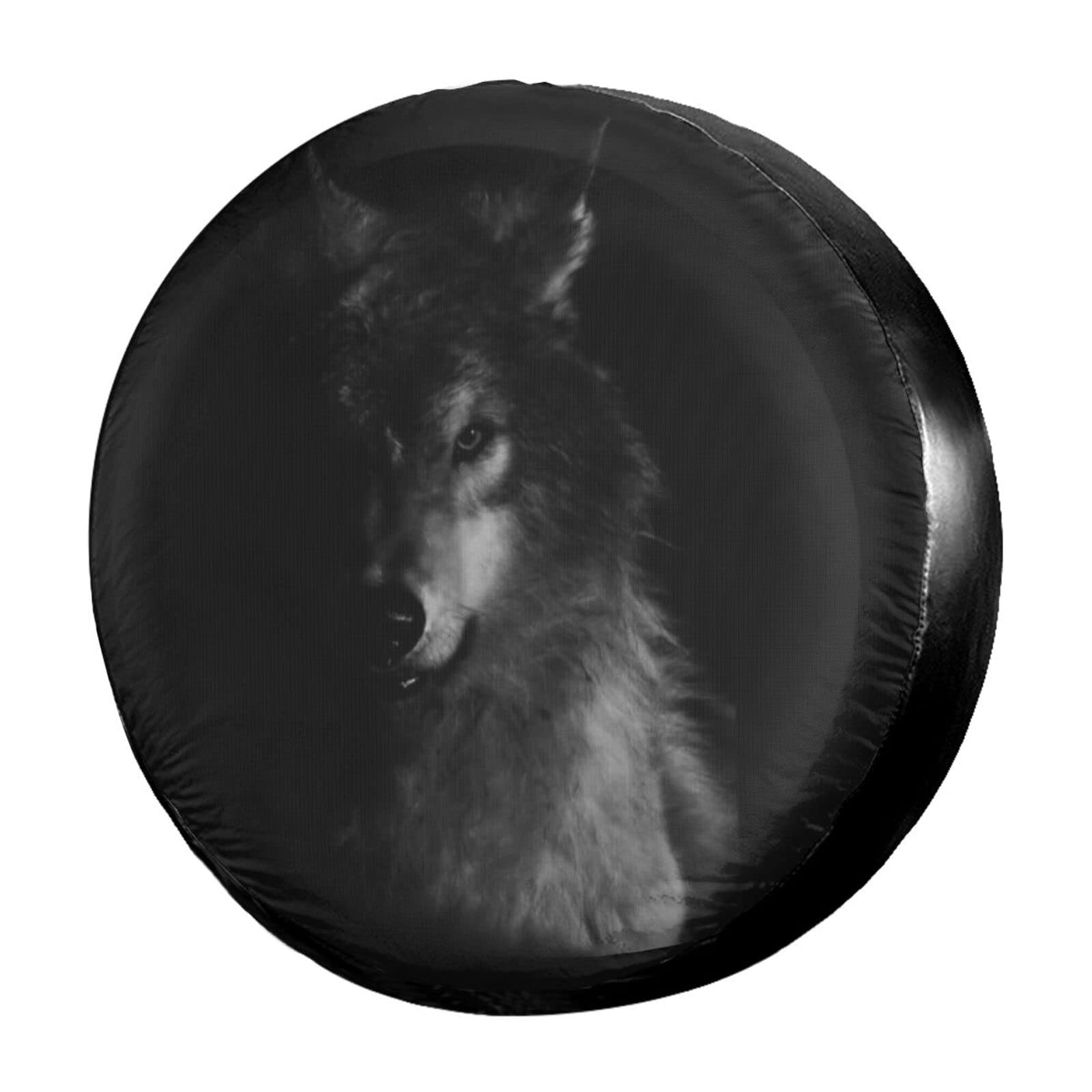 Premium Waterproof & UV-Resistant Cool Wolf Spare Tire Cover - Dust-Proof 14 Inch Wheel Protector for Jeep, Trailer, RV, SUV & Most Vehicles | Perfect for Off-Road Adventures & Long-Term Parking Protection