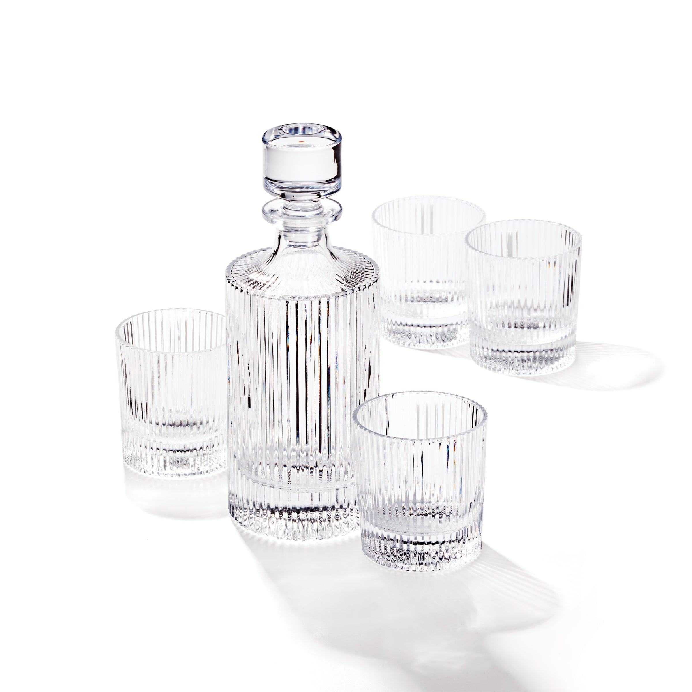 Premium Wallingford 5-Piece Whiskey Decanter Set with Glasses - Elegant Home Bar Accessories for Entertaining & Gifting | Perfect for Bourbon, Scotch & Whiskey Lovers