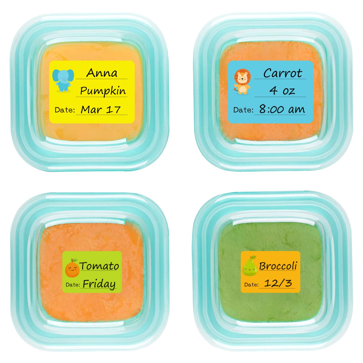 **Removable Baby Food Labels - Write-On Daycare Date Labels for OXO Tot Containers, Trays & Jars - Freezer & Dishwasher Safe - Perfect for Infant Meal Prep & Daycare Organization**