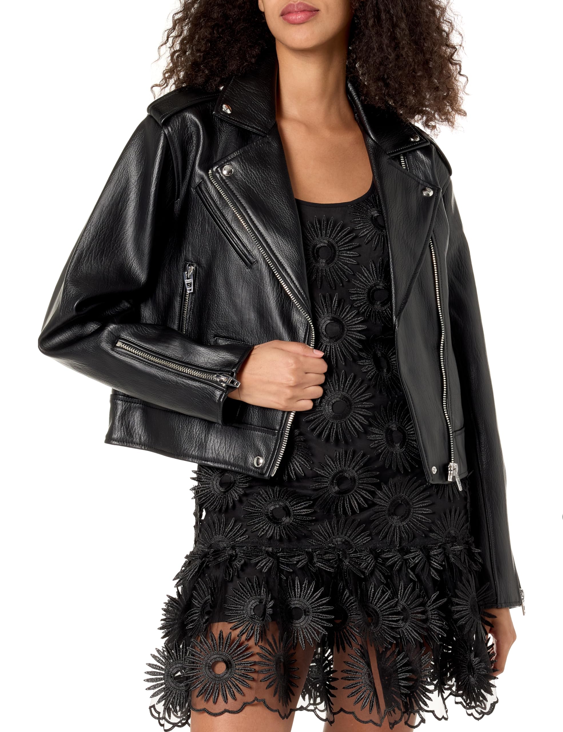 BLANKNYC Women's Vegan Leather Moto Jacket - Stylish Faux Leather Biker Jacket for Women | Perfect for Casual Outings, Night Out, and Motorcycle Riding