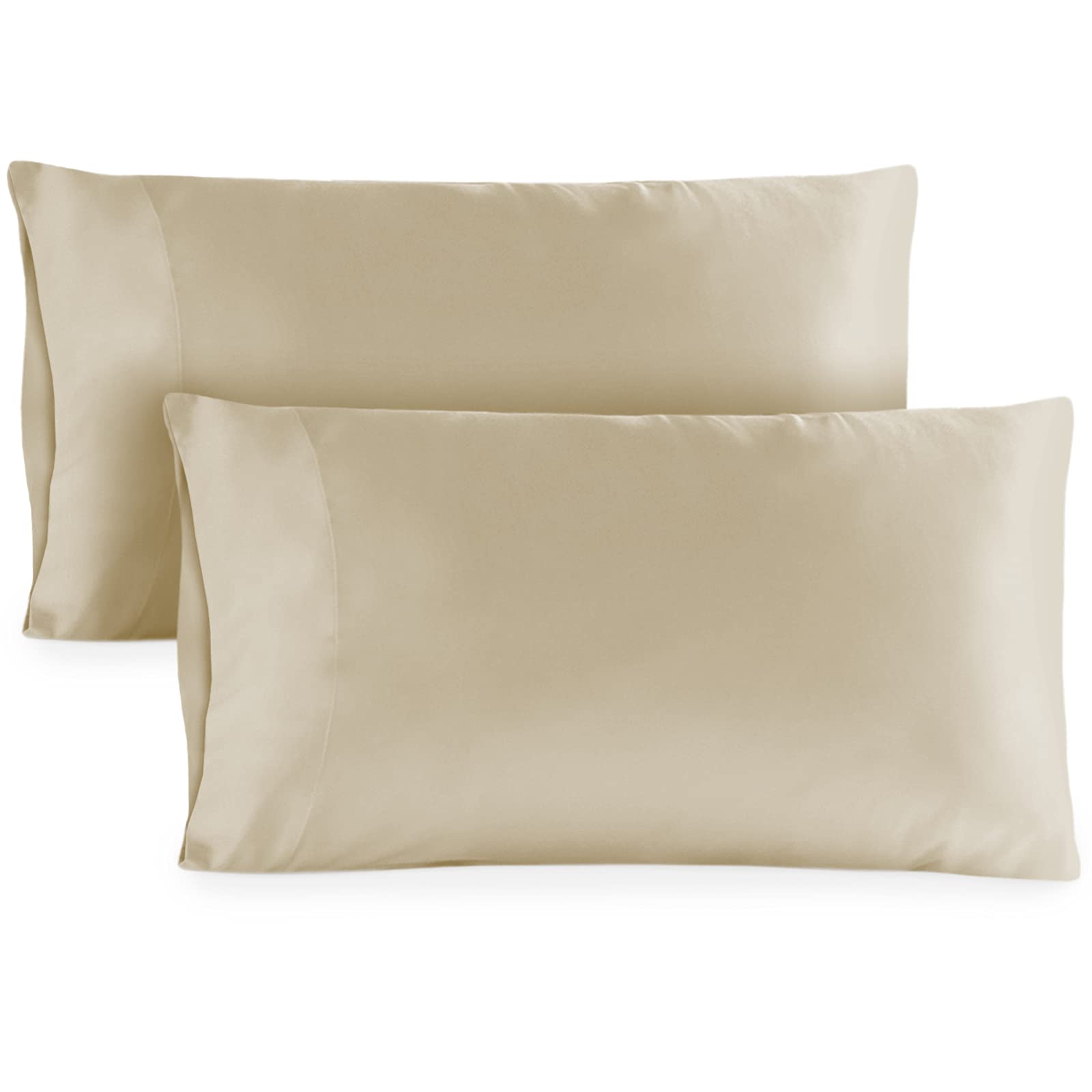 Premium King Size Pillowcases 2-Pack - 20x40 Inch Cooling Silky Pillow Covers for Hair & Skin Care - Hotel Luxury Bedding Set - Mellow Yellow - Perfect for Home, Travel & Spa Relaxation