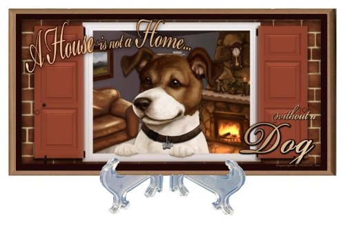 Scott Rogers 'Paws on the Windowsill' Dog Sign Plaque - Home Decor for Pet Lovers - Perfect for Living Room, Bedroom or Front Porch