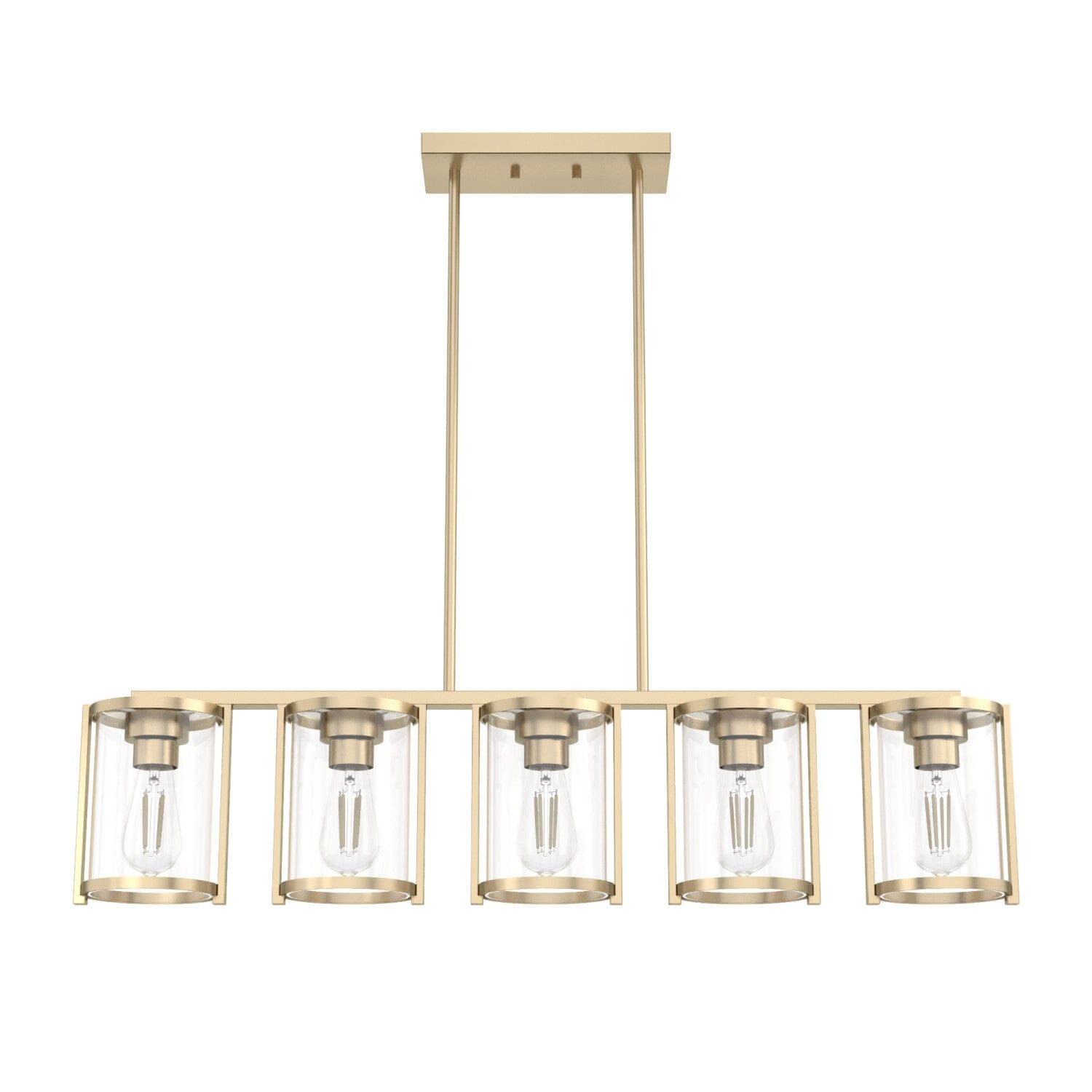 Astwood 5-Light Modern Linear Chandelier - Sleek Dining Room Lighting Fixture for Kitchen Island, Bedroom or Living Room