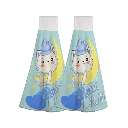 Cute Cat Moon Sweet Dream Magic Kids Blue