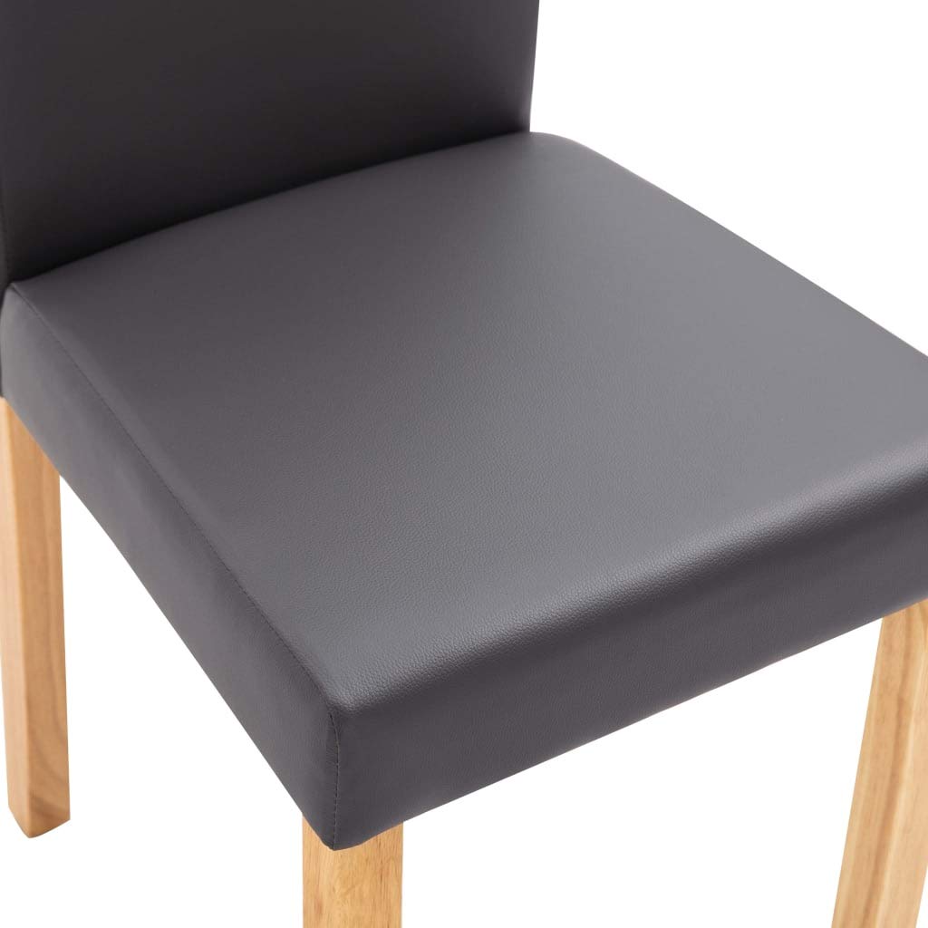 4-Piece Gray Faux Leather Dining Chairs Set - Upholstered High Back Side Chairs with Padded Seat for Kitchen, Dining Room, Bedroom & Living Room - Modern Comfortable Seating for Family Gatherings & Dinner Parties