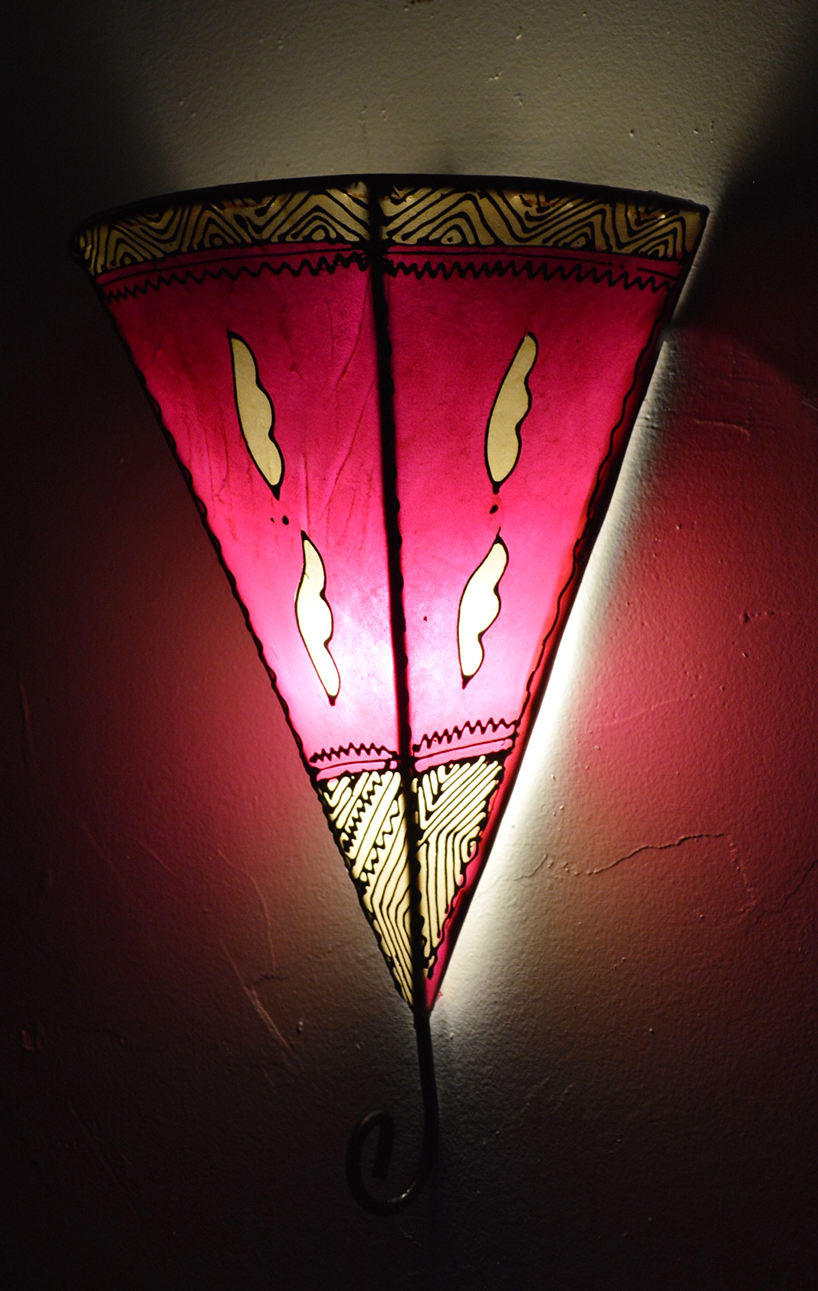 Handmade Moroccan Goat Leather Henna Lamps & Sconces - Authentic Henna Tattoo Inspired Wall Lighting for Bedroom, Living Room Decor