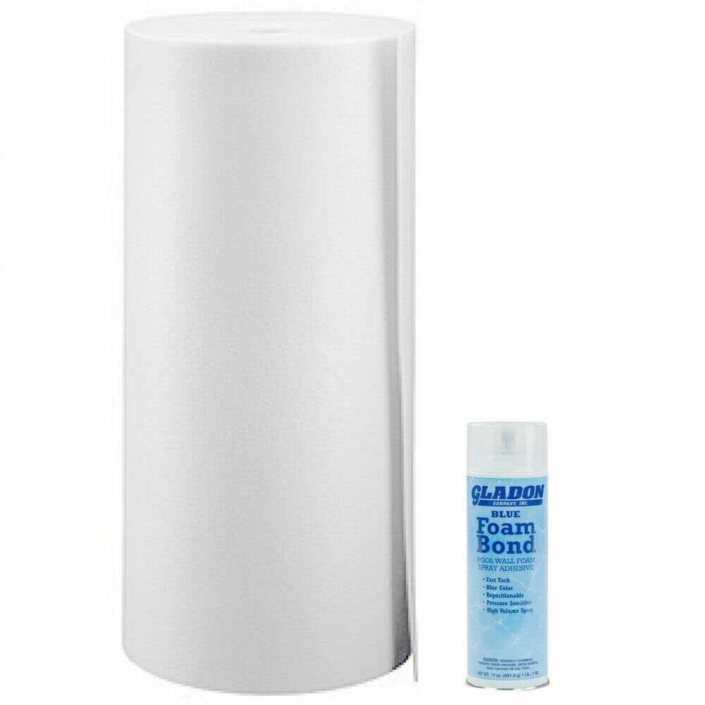Smartline 60-Foot Roll Wall Foam with Spray Adhesive Kit for Above Ground Pools | 48-Inch Wall Height | Fits Round Pools Up to 18 Feet | Easy Installation & Pool Protection for Summer Fun