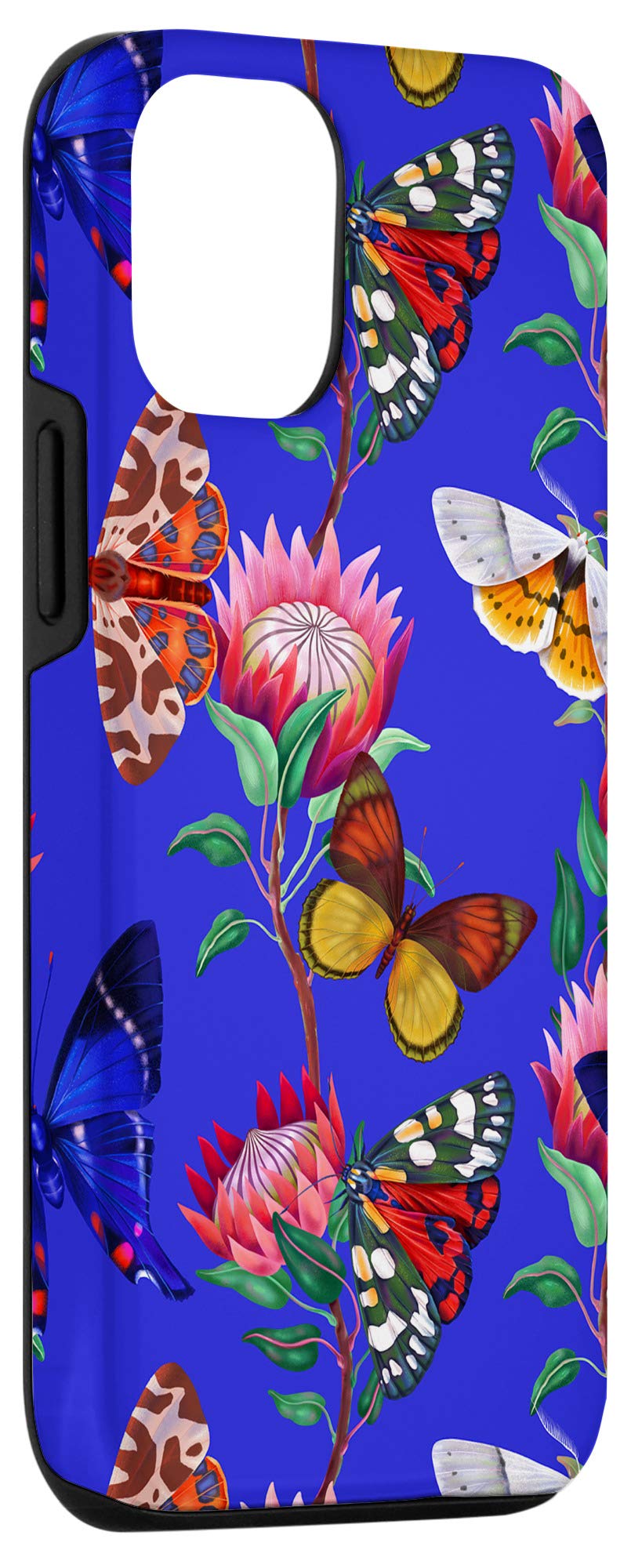 iPhone 12/12 Pro Case - Bright Blue Floral Butterfly Design | Slim Protective Cover for iPhone 12 & 12 Pro | Perfect for Daily Use, Travel & Gift Giving