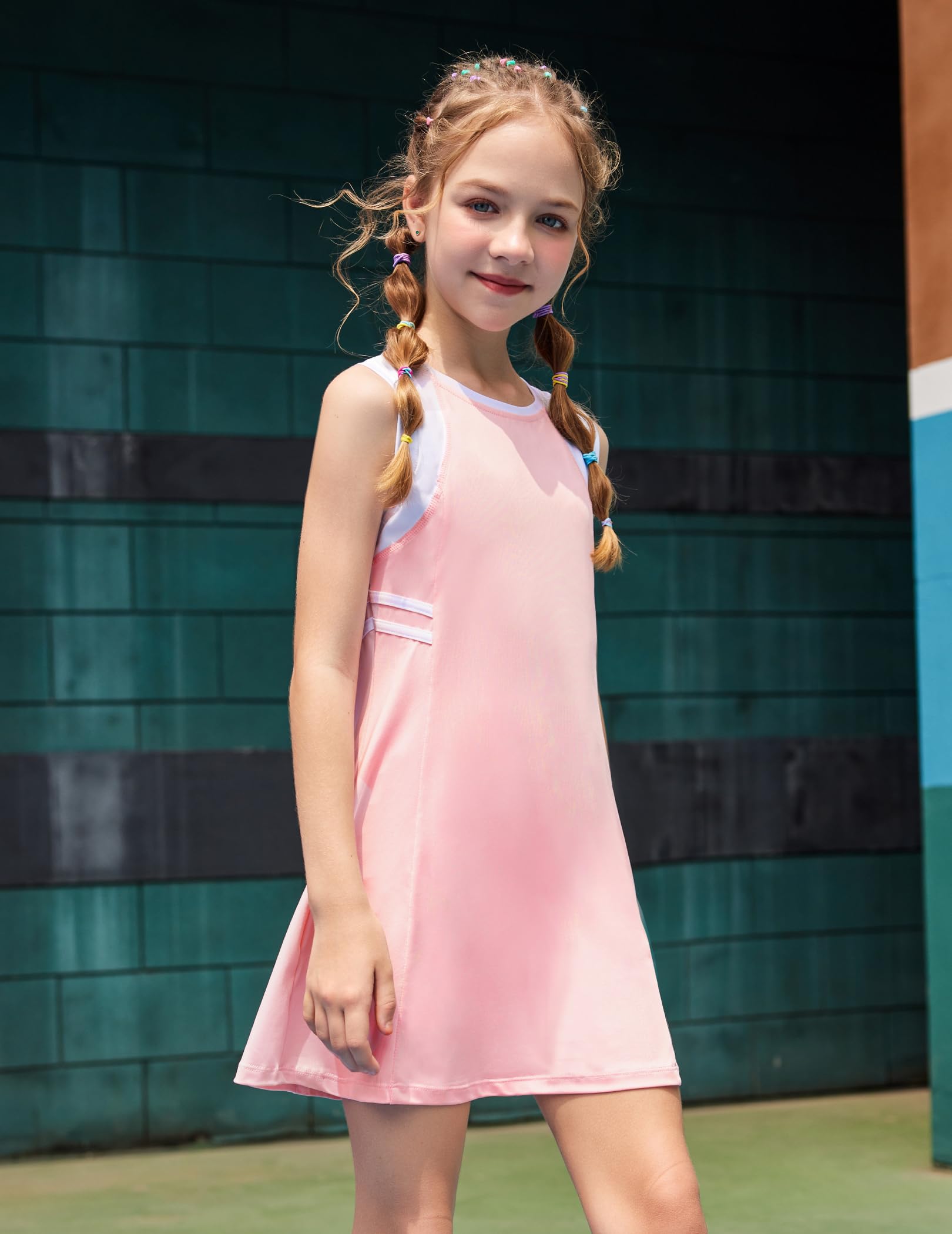 Zaclotre Girls Tennis & Golf Dress Outfit - Sleeveless Sports Dress with Pockets & Built-in Shorts - Activewear Set for Tennis, Golf & Outdoor Activities