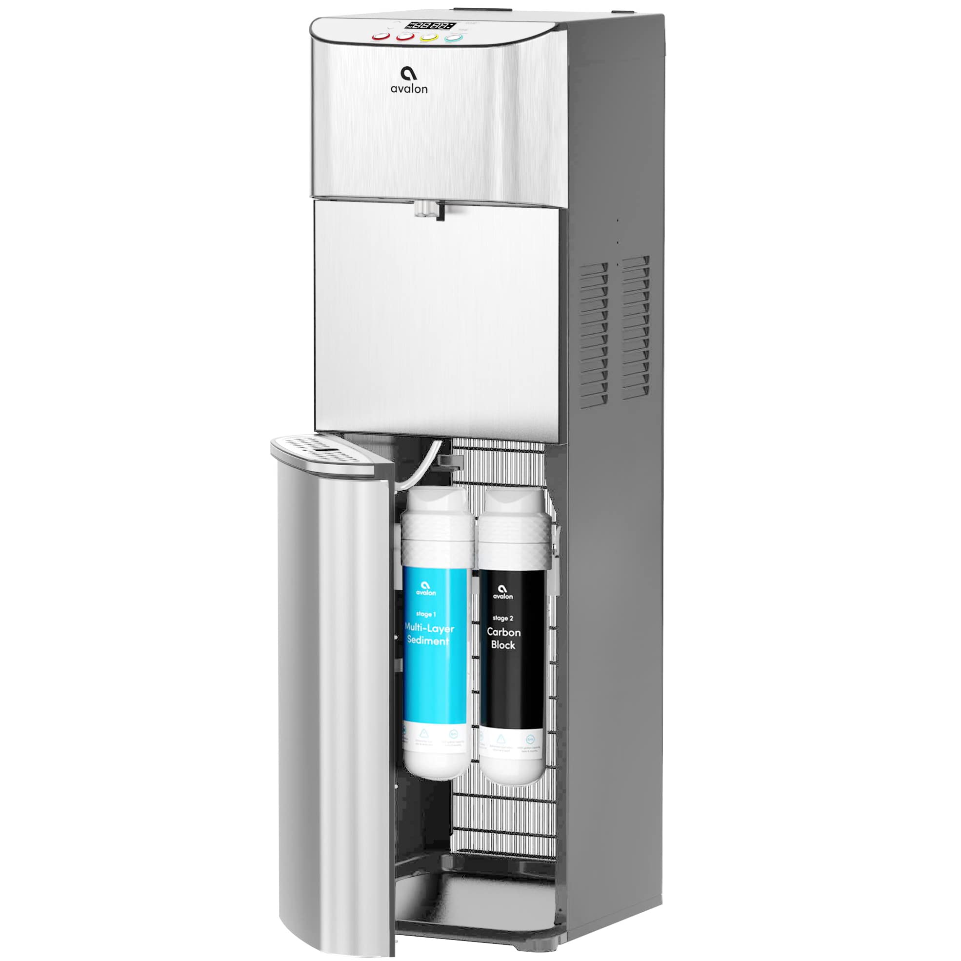 Avalon Electric Bottleless Water Cooler Dispenser - 3 Temperature Settings, Digital Display with Clock & Temp Control, Self-Cleaning Stainless Steel Water Dispenser for Home & Office Use