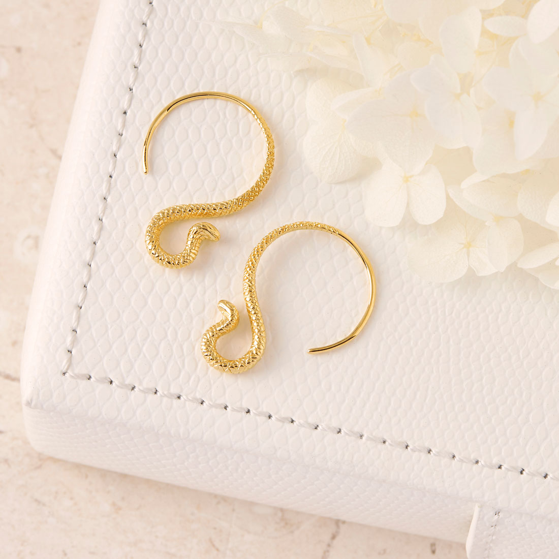 Elegant Cobra Hoop Gold Earrings for Women - 14K Gold Plated Snake Design Statement Jewelry - Perfect for Parties, Date Nights & Special Occasions