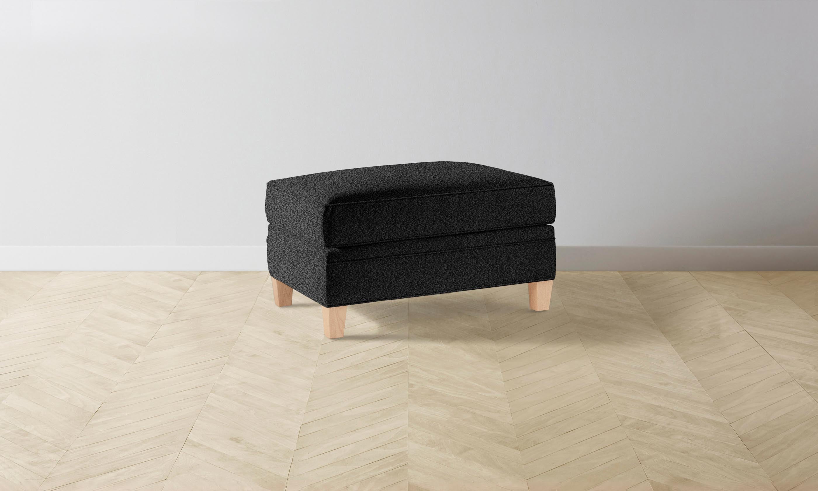 Carmine Ottoman with Italian Bouclé Fabric - Water & Stain Resistant Footrest Pouf for Living Room, Bedroom & Nursery - Perfect for Relaxing, Reading & Decorating