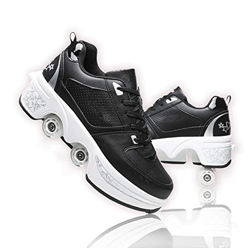 Women's & Kids' Convertible Roller Skate Shoes - 4-Wheel Outdoor Skating Sneakers for Girls & Boys | Perfect for Park, Rink & Street Skating