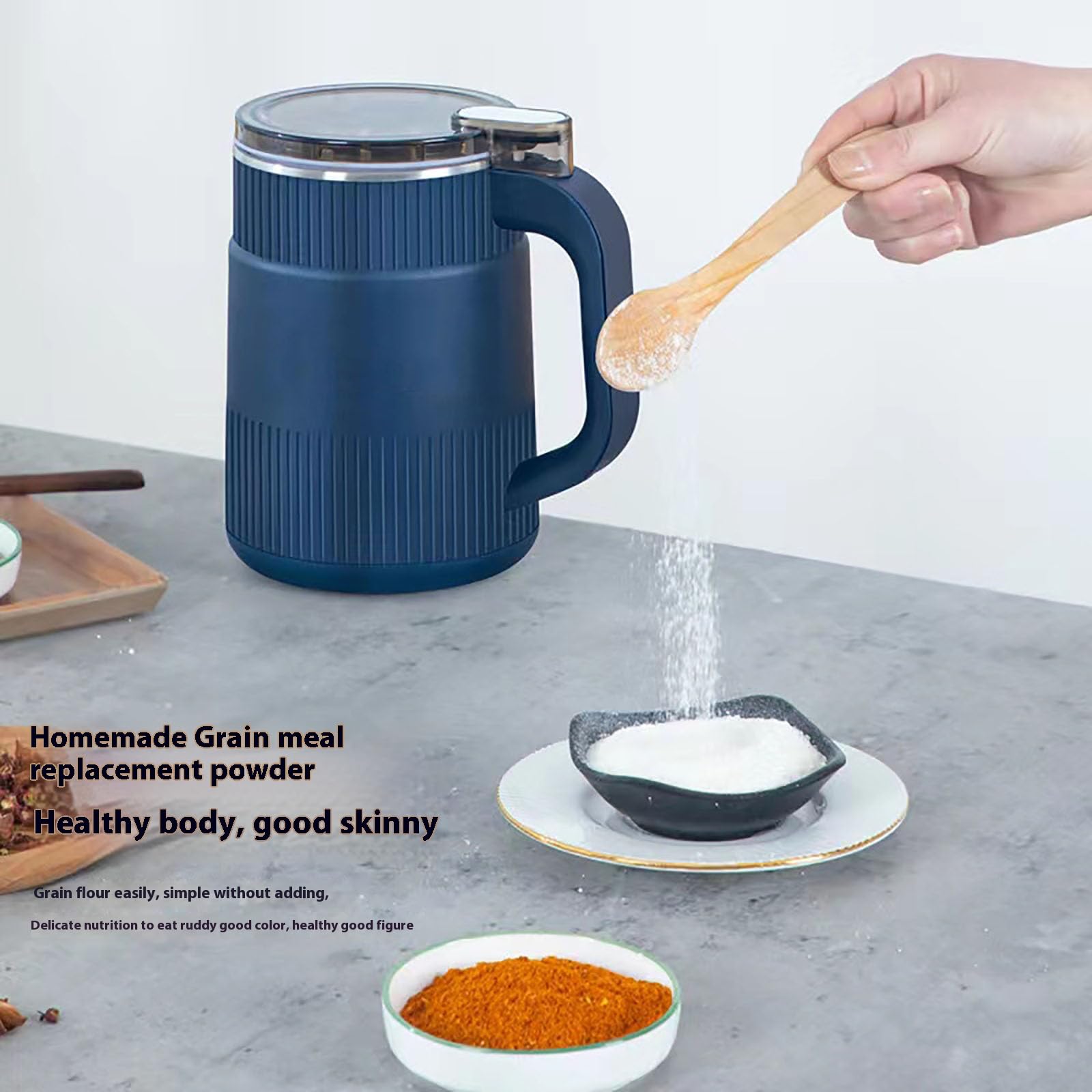 Premium Electric Coffee & Spice Grinder - 304 Stainless Steel Multifunctional Grain Mill for Coffee Beans, Nuts, Herbs & Spices | Compact Household Kitchen Appliance for Fresh Ground Coffee & Seasonings (White) - Perfect for Home Brewing, Baking & Cooking