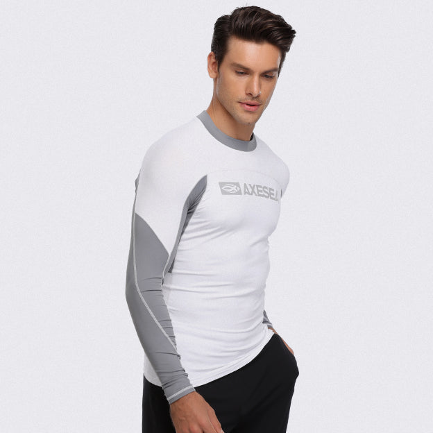 Men's UPF 50+ Long Sleeve Rash Guard Shirt - Sun Protection Swim Shirt for Surfing, Swimming & Outdoor Activities