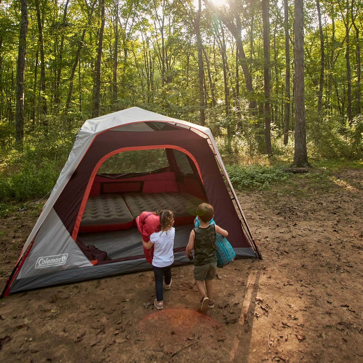 Coleman Skylodge Instant Setup Camping Tent - 4/6/8/10/12 Person Weatherproof Family Tent with Pre-Attached Poles | Convertible Screen Room & Room Divider | Sets Up in 1 Minute | Perfect for Family Camping, Outdoor Adventures & Backyard Sleepovers