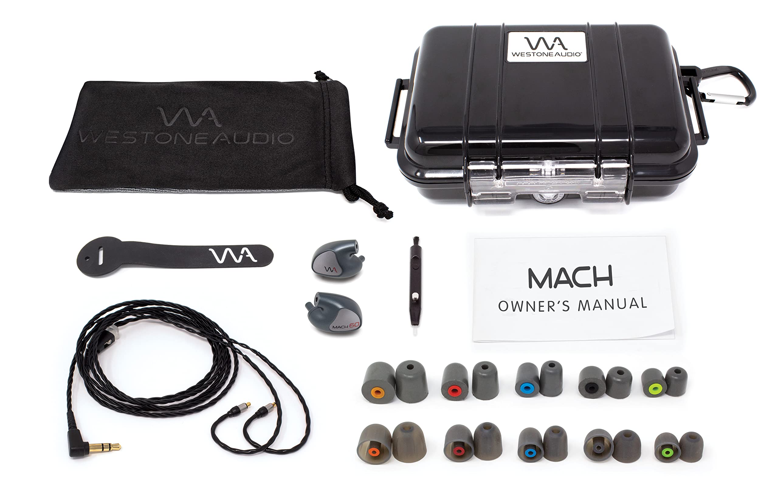 Westone Audio Mach 60 Universal IEM Wired Earbuds - 6 Balanced Armature Driver Professional In-Ear Monitor Earphones with Linum ESTRON ULTRABaX T2 Cable for Musicians, Audiophiles & Studio Recording