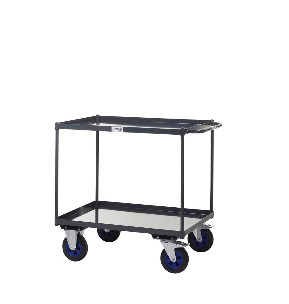 Apollo UK Table Top Shelf Trucks with Steel Shelves - Heavy Duty Storage Cart for Warehouse, Retail & Kitchen Organization