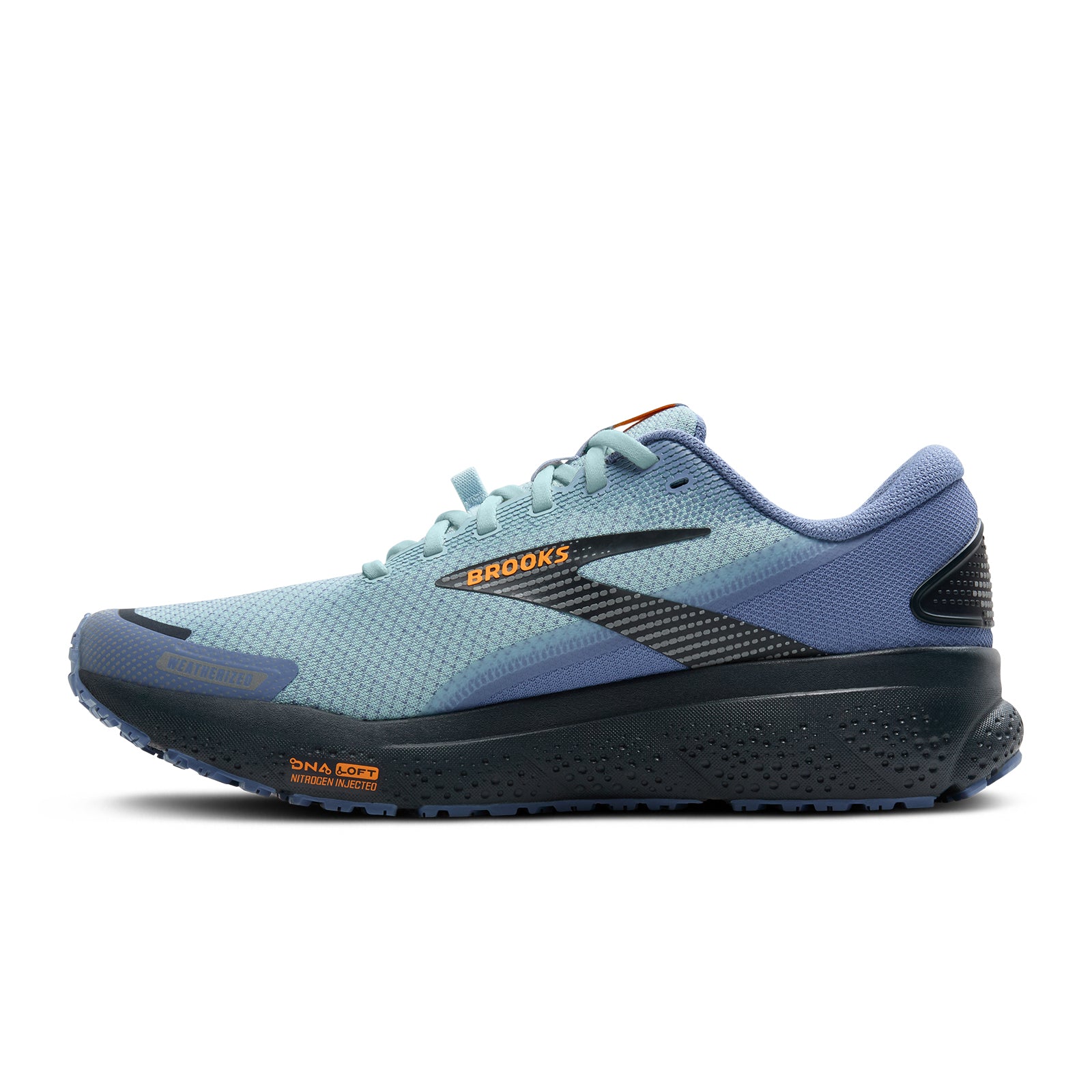 Brooks Ghost 16 Weatherproof Running Shoes for Men - Lightweight Cushioned Trail Sneakers in Country Blue/Winter Sky/Ebony | Perfect for Outdoor Jogging, Gym Workouts & Daily Walking