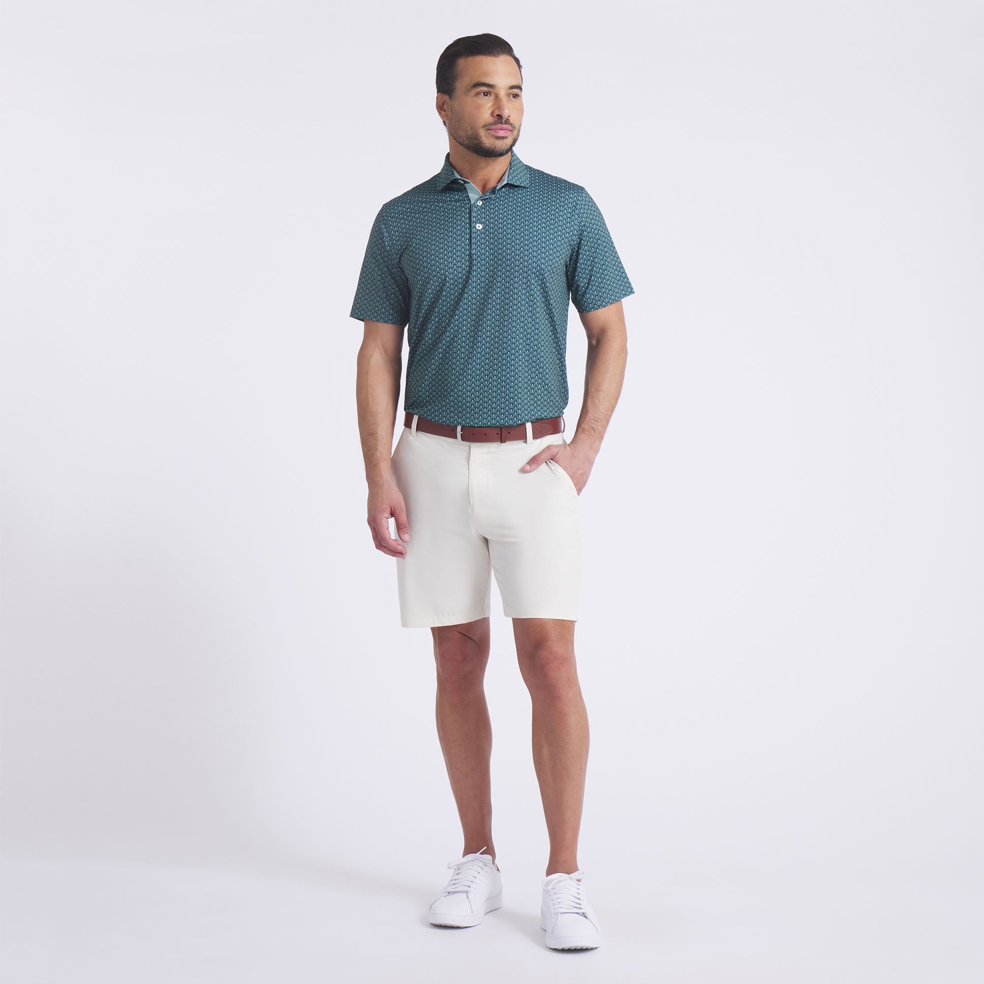MATTR Lotus Golf Polo Shirt for Men - Moisture Wicking, UV Protection & Breathable Performance Golf Shirt - Perfect for Golf, Tennis & Outdoor Sports