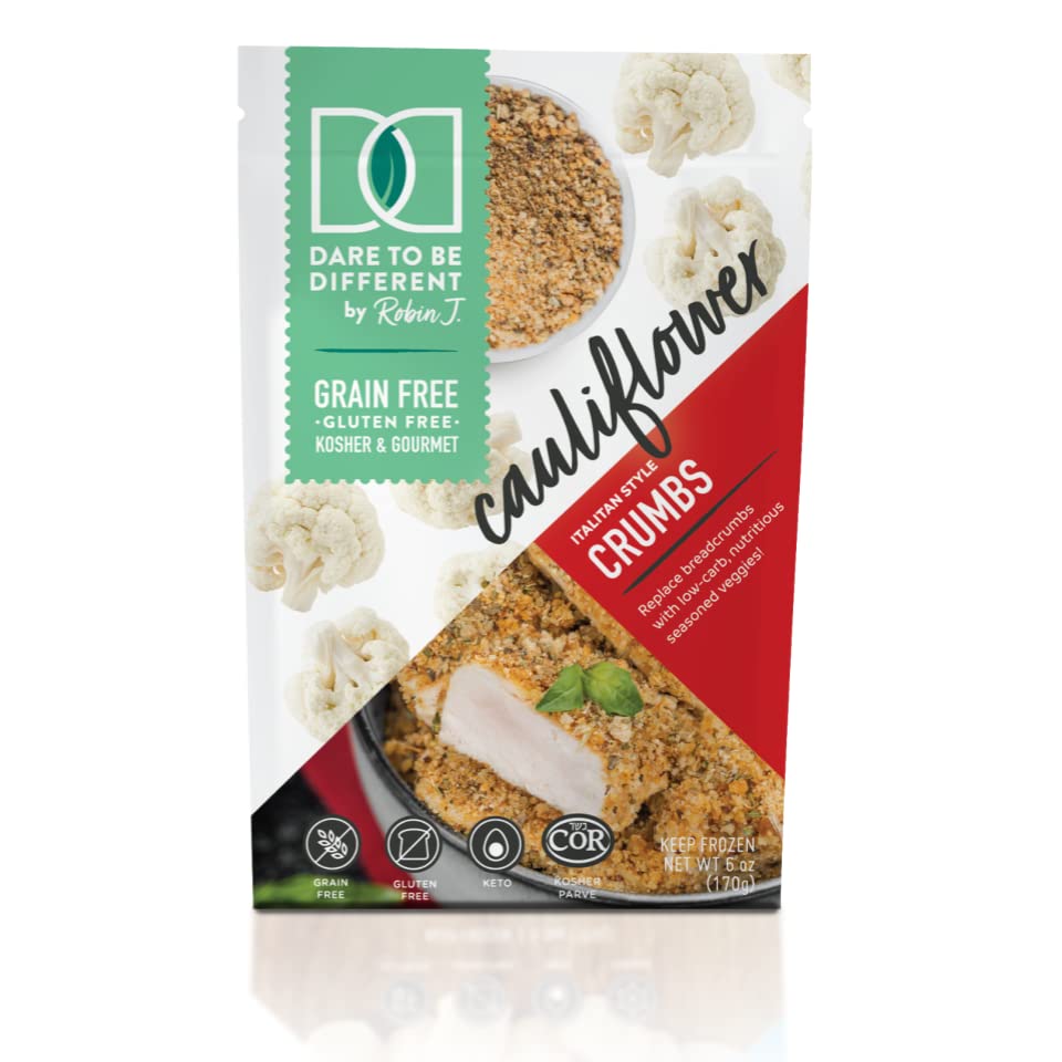 Keto Cauliflower Bread Crumbs - Gluten-Free, Low Carb, Sugar-Free, Paleo-Friendly Panko Substitute - Healthy Kosher Italian Style (6oz) | Perfect for Breading Chicken, Fish & Meatballs