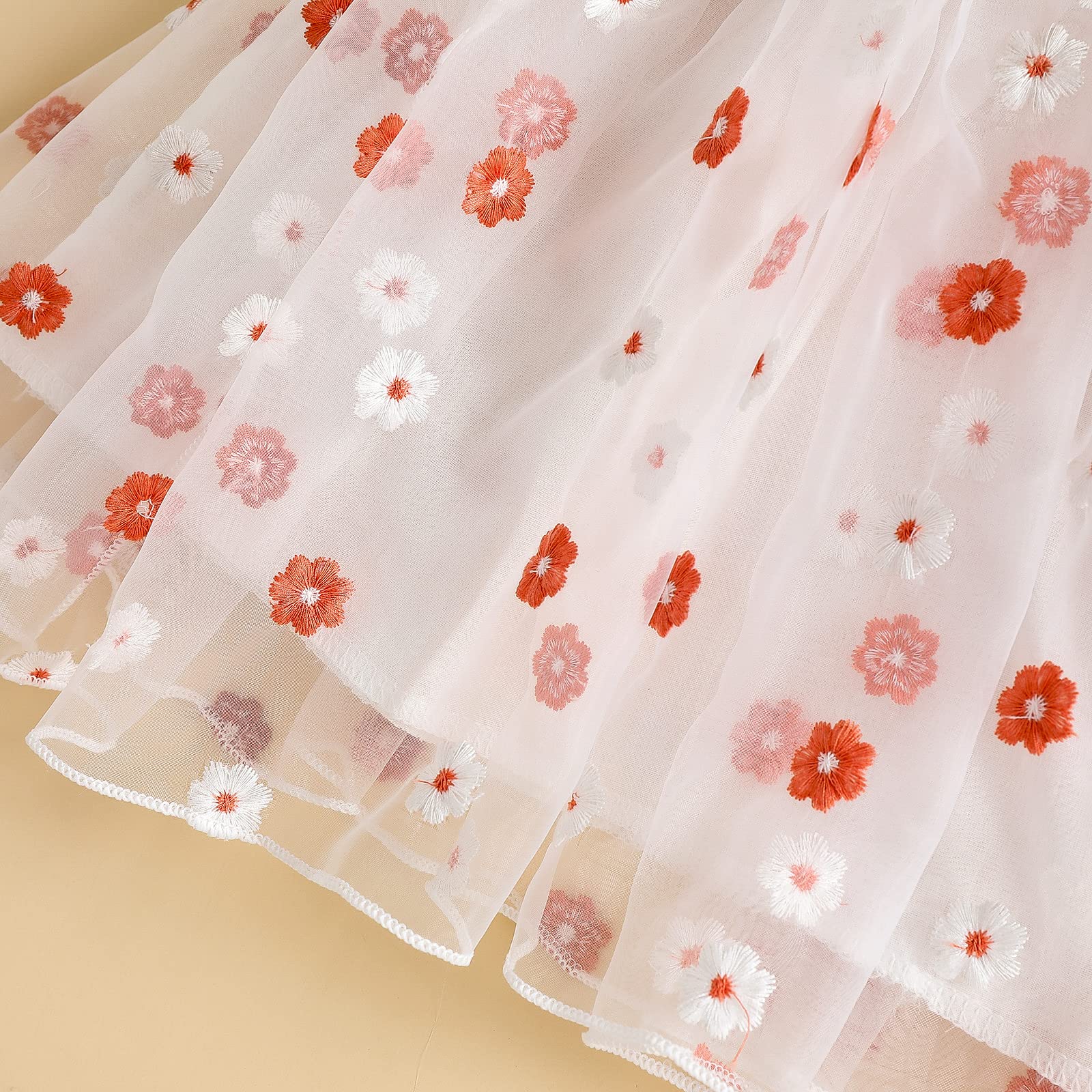 Toddler Girls Princess Dress - Sleeveless Floral Layered Tulle Tutu Dress for Summer, Mesh Fluffy Party Outfit | Perfect for Birthday, Photo Shoots & Special Occasions