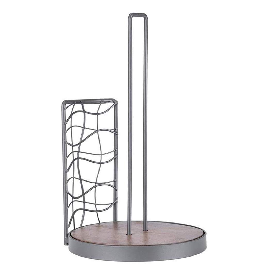 Metal Freestanding Kitchen Paper Roll Stand - Silver Vertical Paper Towel Holder for Restaurants & Home Use | Durable & Space-Saving Design