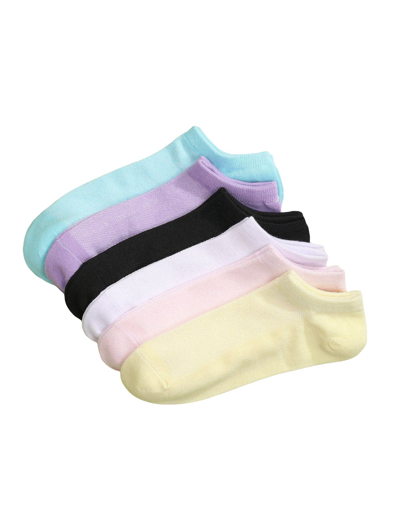 WDIRARA Women's 6-Pack Cotton Crew Socks - Black & White Casual Knit Socks for Everyday Wear, Work, Gym & Home Comfort - One Size Fits Most