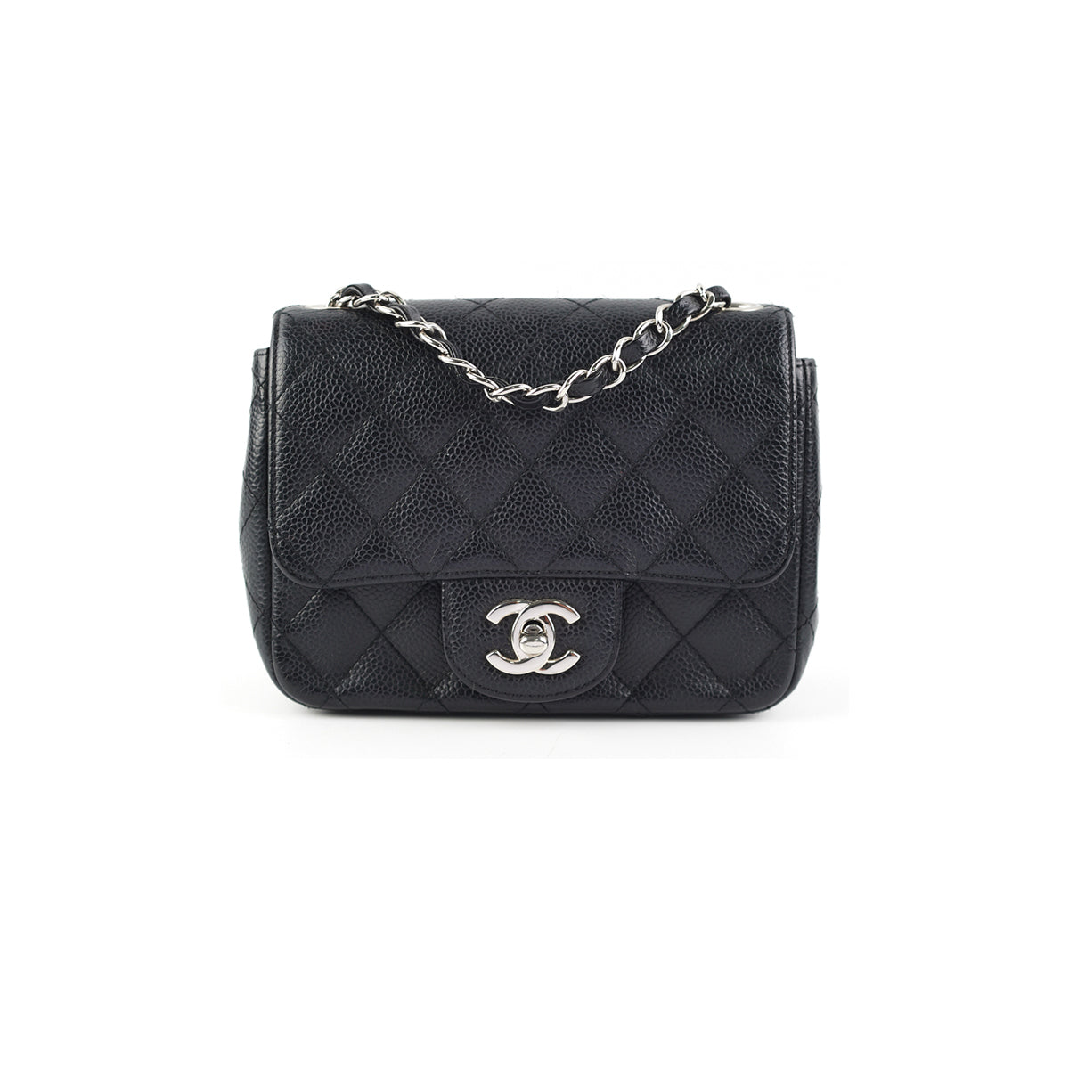 Chanel Caviar Leather Mini Square Crossbody Bag - Black Luxury Handbag for Women | Perfect for Evening Parties, Date Nights & Special Occasions