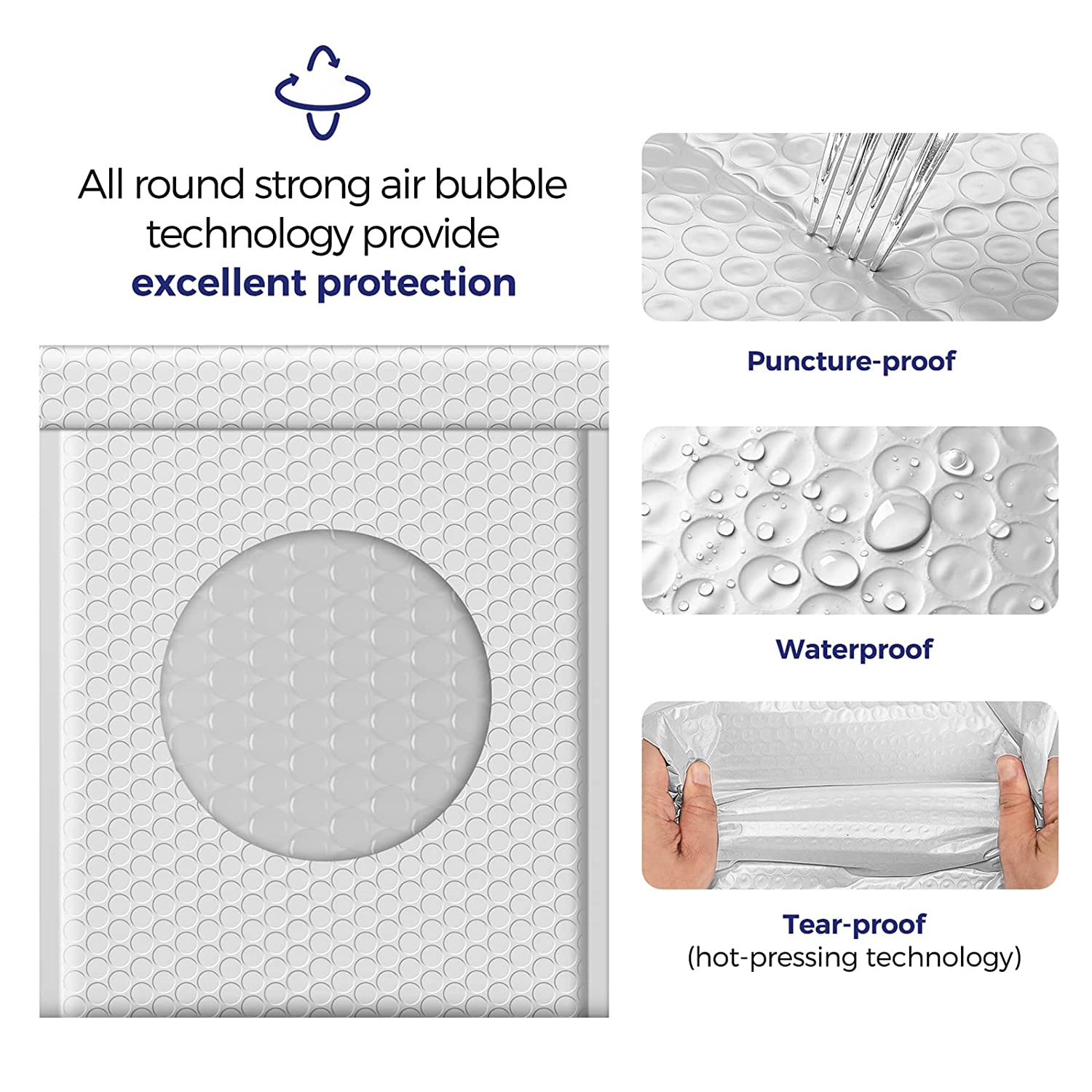 8.5x12 Inch Bubble Mailers - Padded Envelopes for Shipping, Mailing & Packaging - Waterproof & Tear-Resistant - Perfect for Ecommerce, Small Business & Online Sellers (Pack of 50/100/200) - Great for Shipping Jewelry, Books, DVDs & Fragile Items